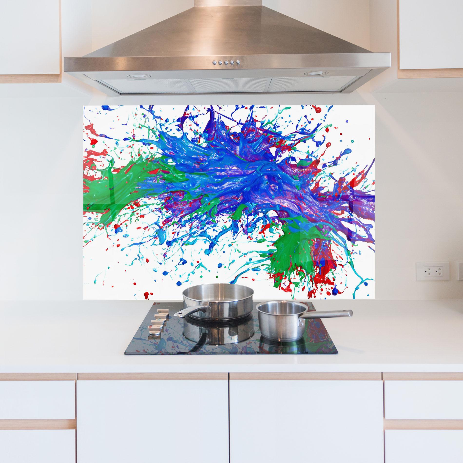 Panel Szklany do Kuchni Colorful Blue Purple mockup 5