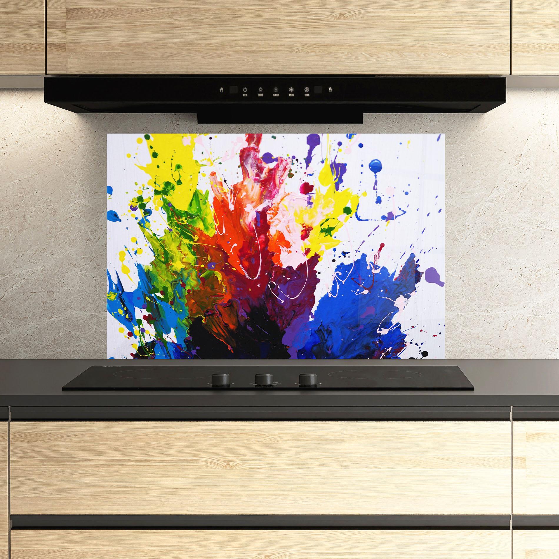 Panel Szklany do Kuchni Blue Purple Exploding mockup 3