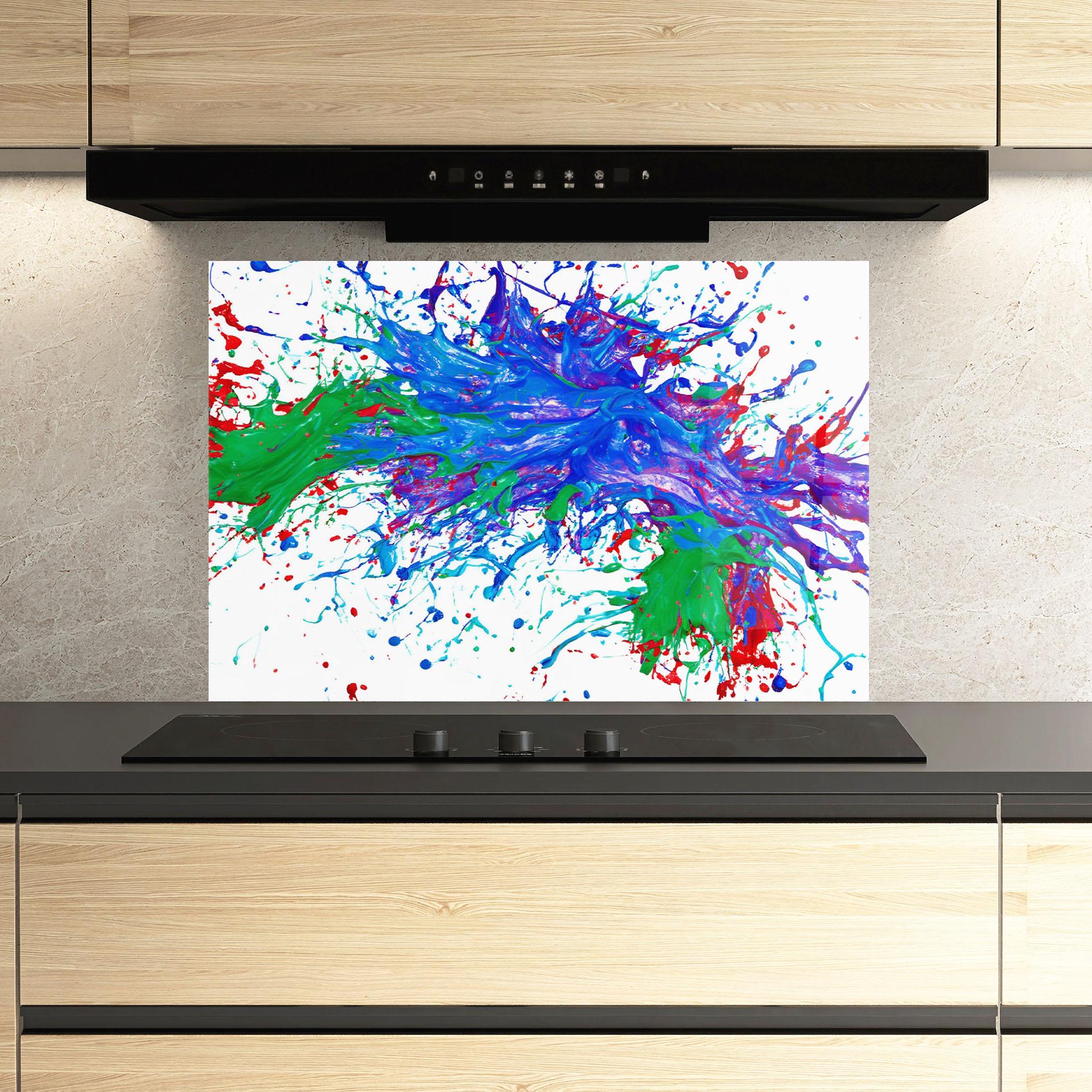 Panel Szklany do Kuchni Colorful Blue Purple mockup 3