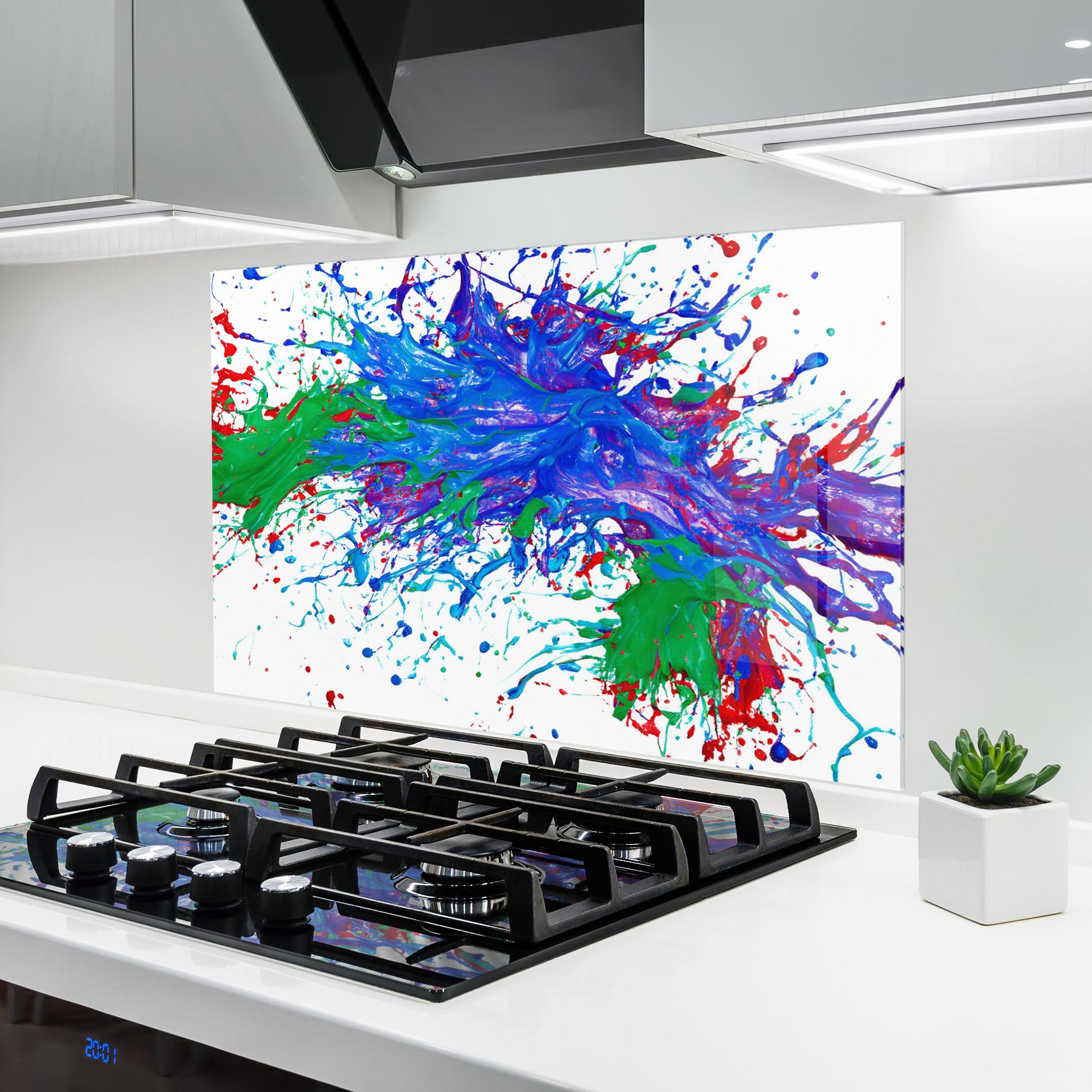 Panel Szklany do Kuchni Colorful Blue Purple mockup 6