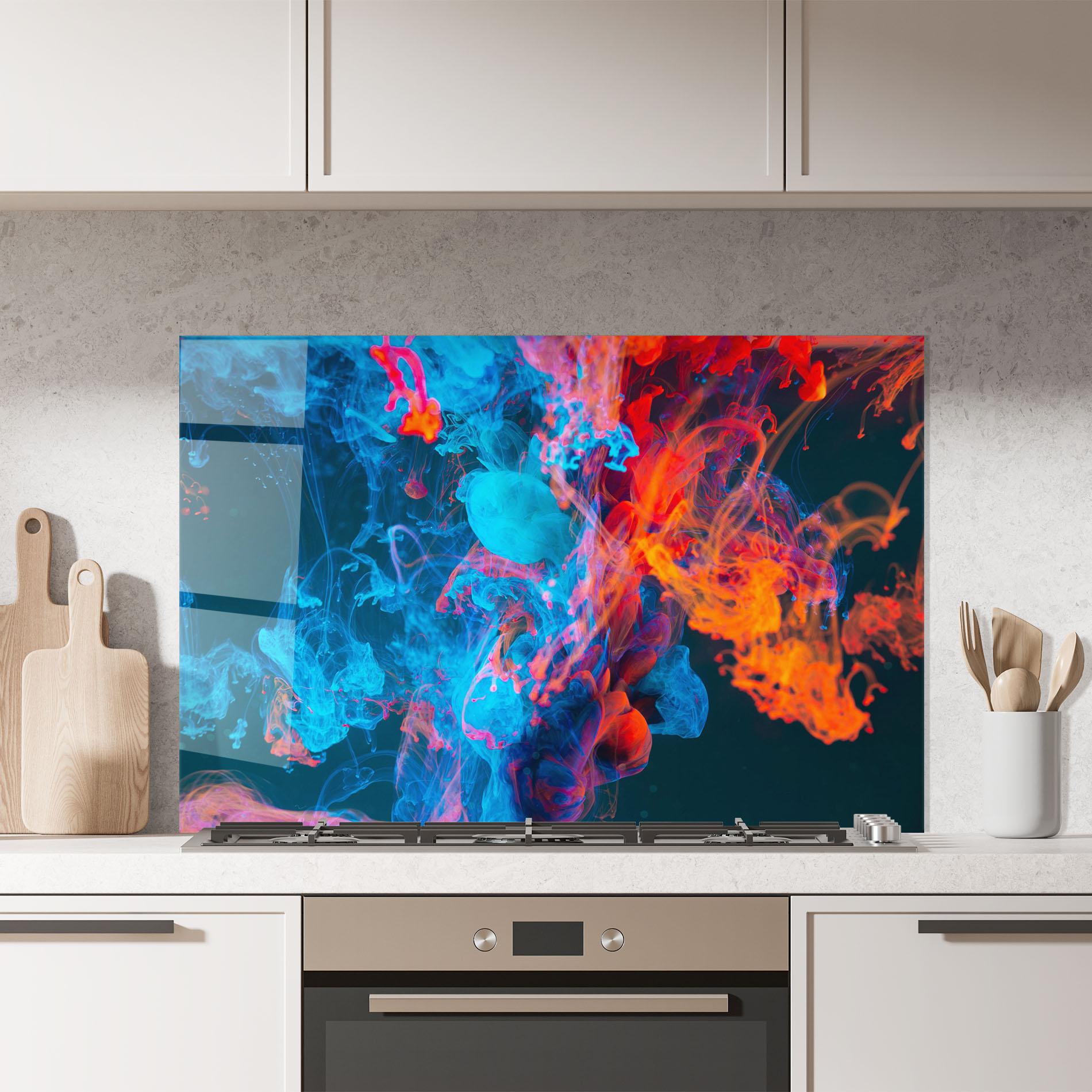 Panel Szklany do Kuchni Abstract Blue And Red mockup 7