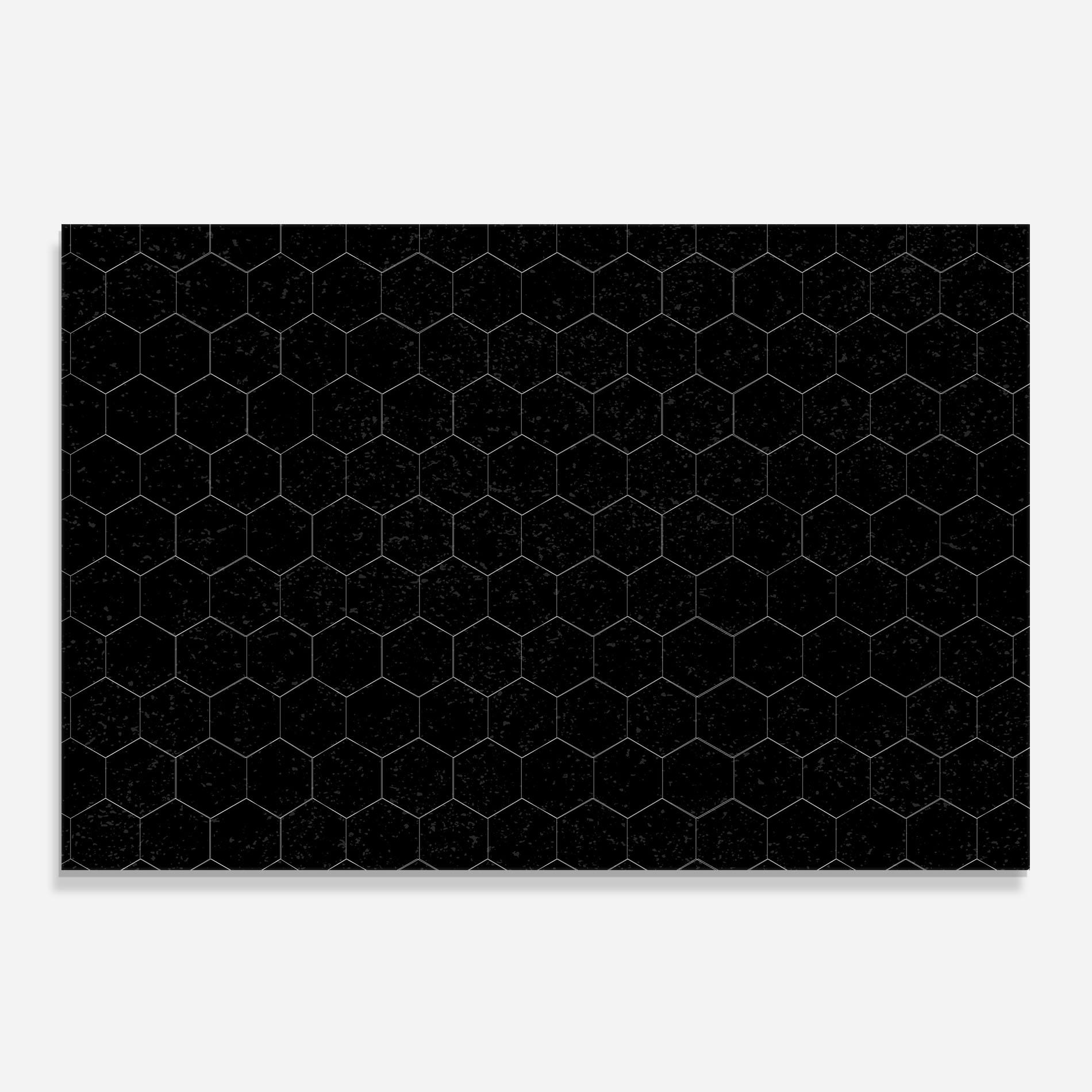 Panel Szklany do Kuchni Black Hexagon mockup 0