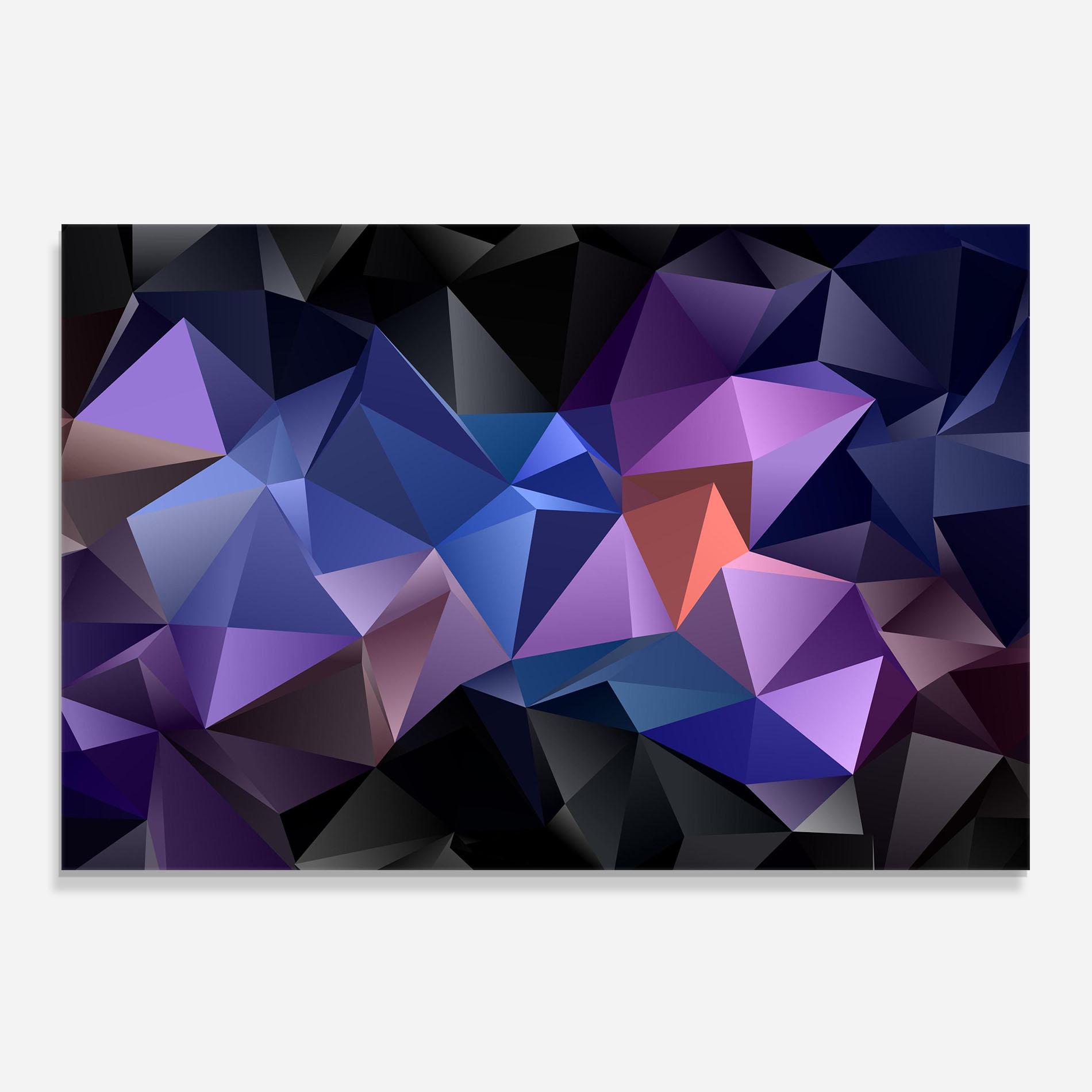 Panel Szklany do Kuchni Black Purple Triangle mockup 0