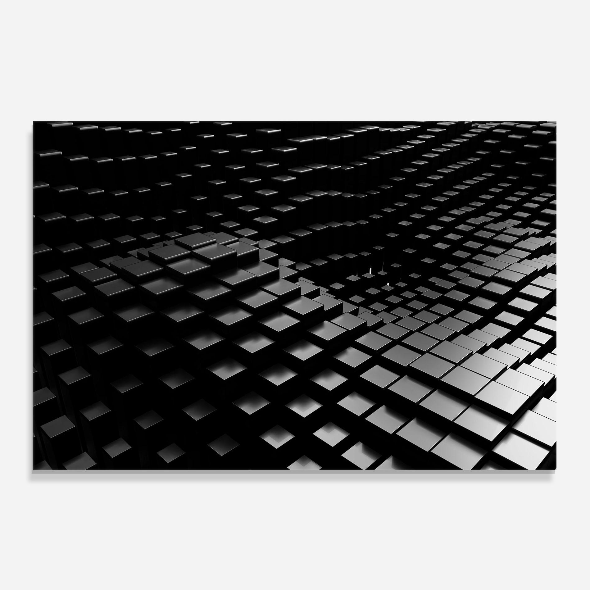 Panel Szklany do Kuchni Black Square Wave mockup 0