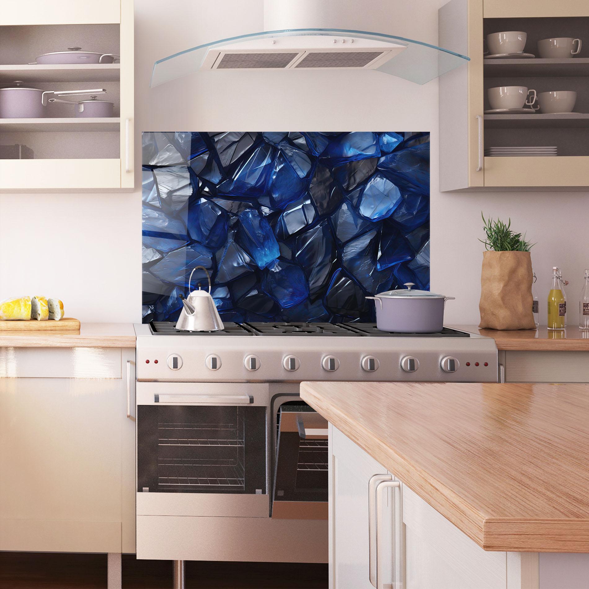 Panel Szklany do Kuchni Blue Crystal Shape mockup 1