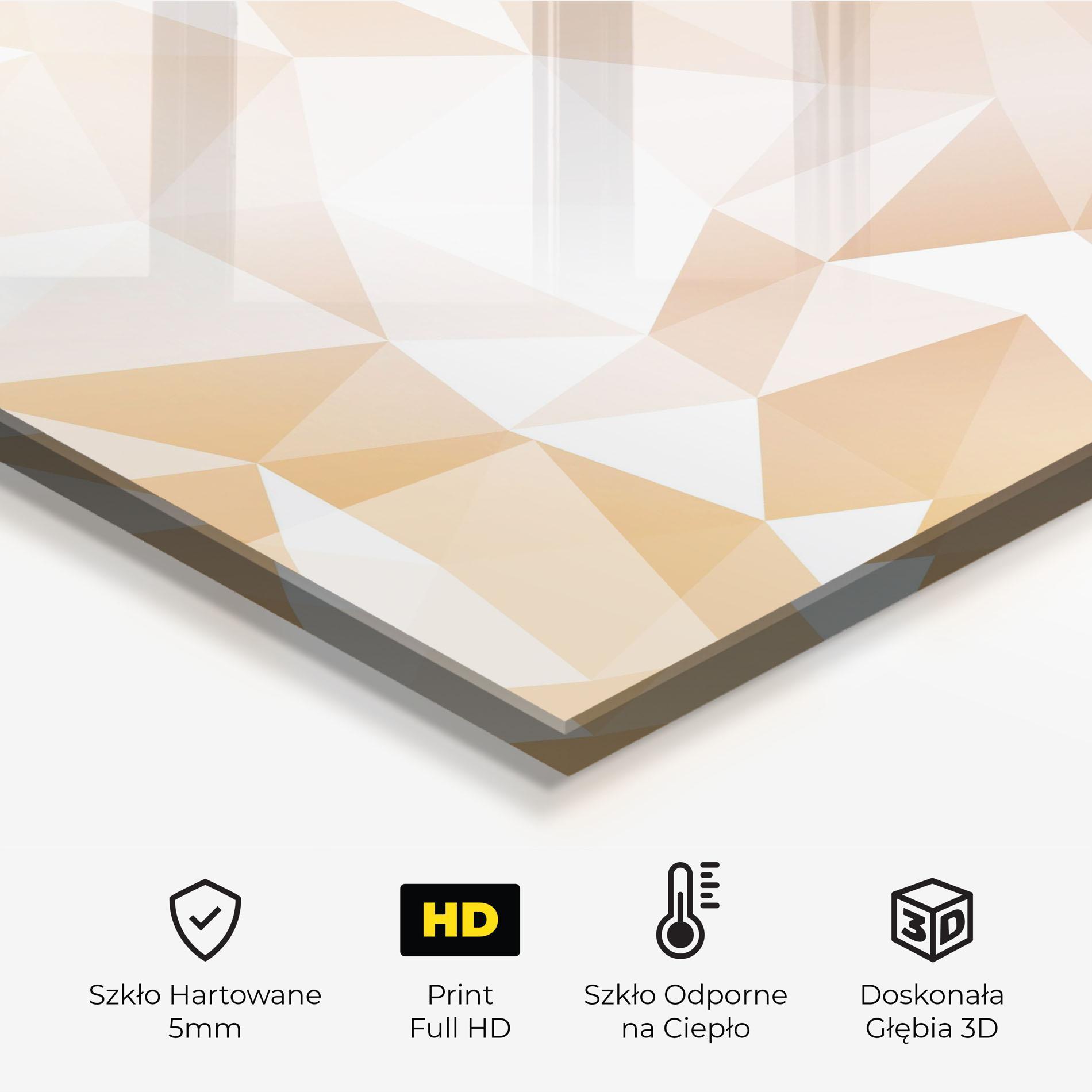 Panel Szklany do Kuchni Light Pink Triangle mockup 2