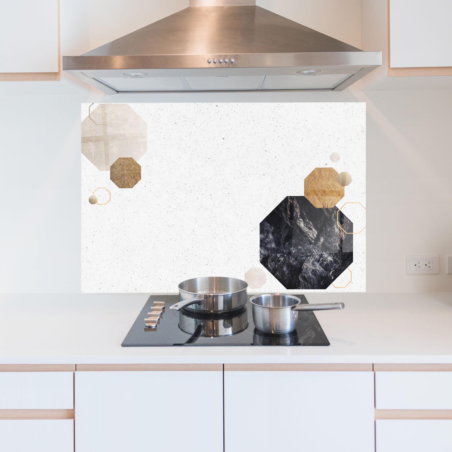 Panel Szklany do Kuchni Big Hexagon mockup 5