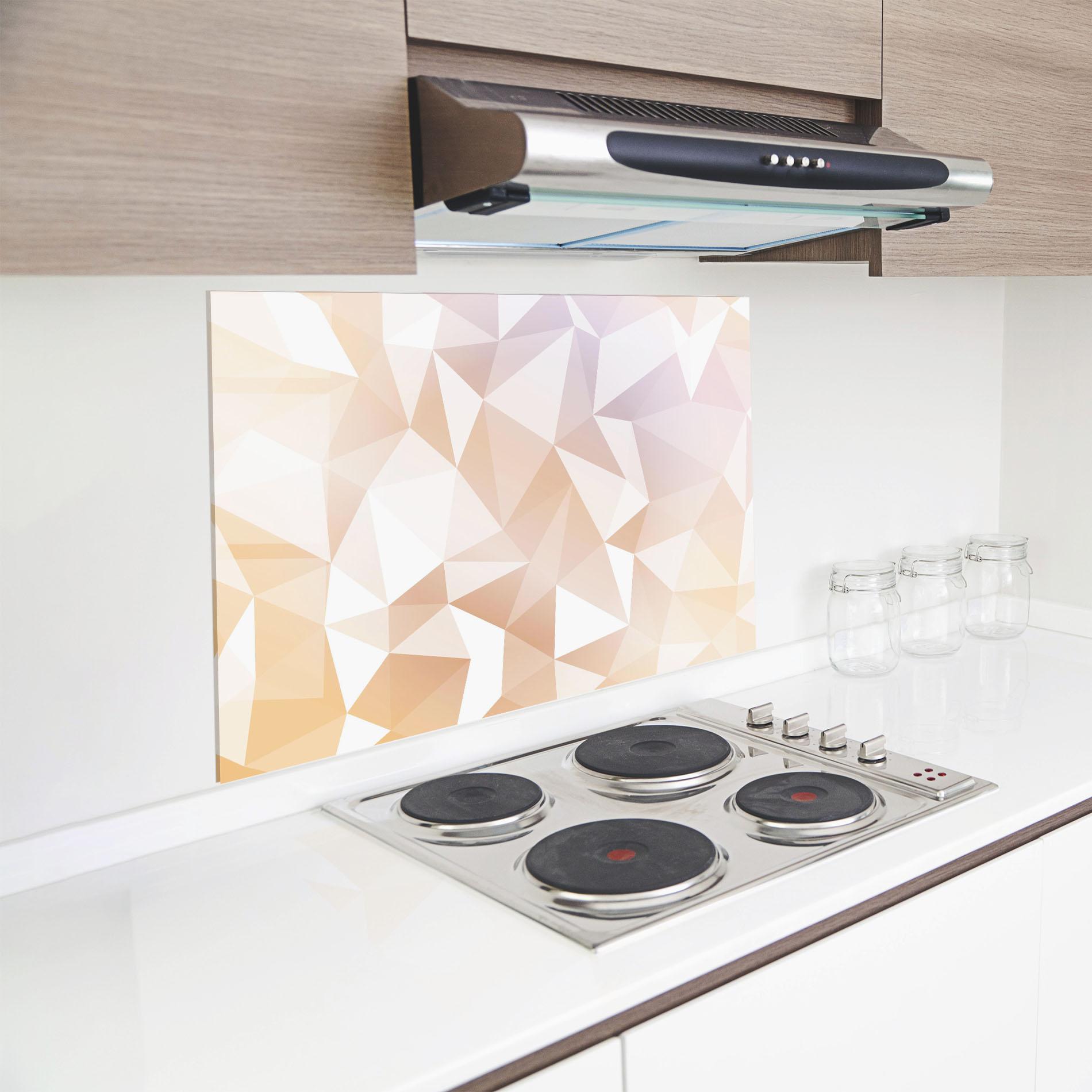 Panel Szklany do Kuchni Light Pink Triangle mockup 8