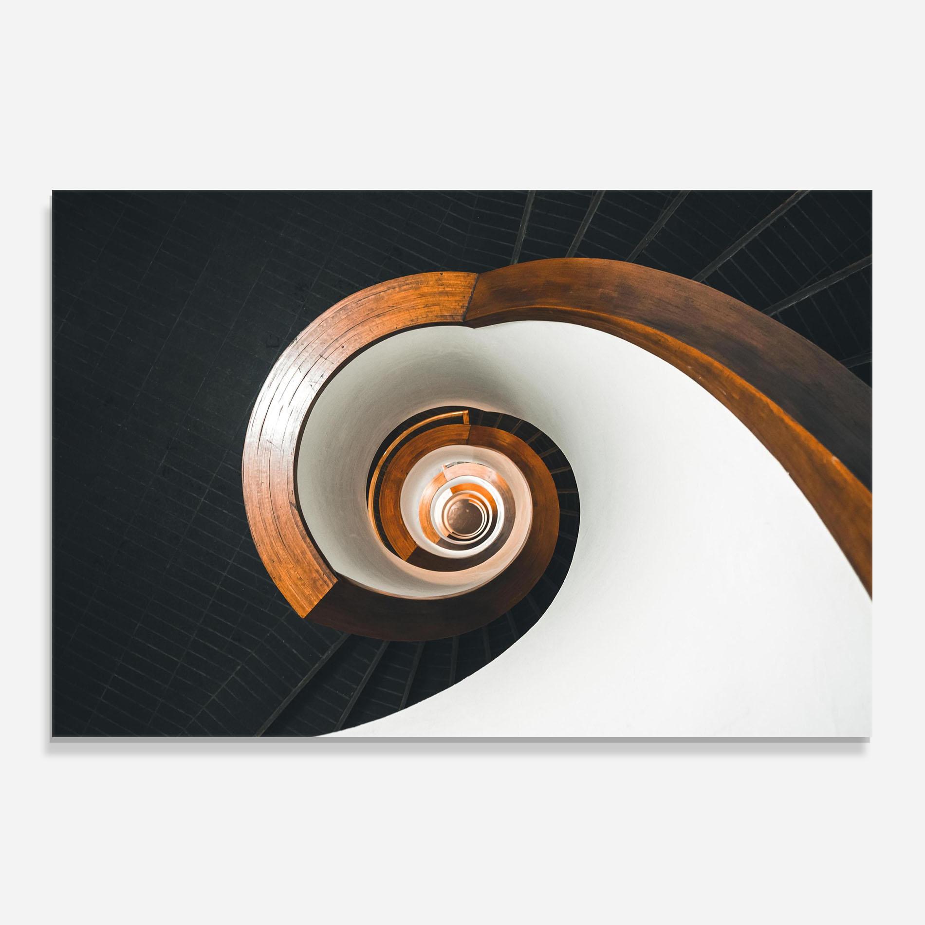 Panel Szklany do Kuchni Black Spiral Stairs mockup 0