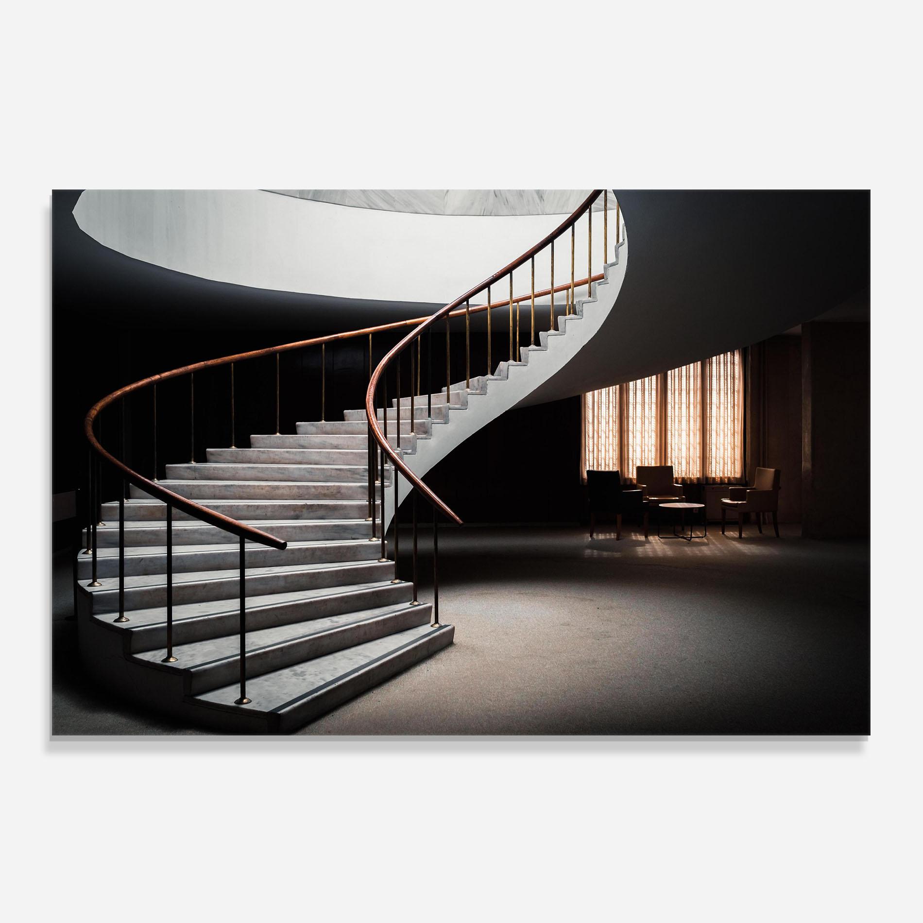 Panel Szklany do Kuchni Dark Room Stairs mockup 0