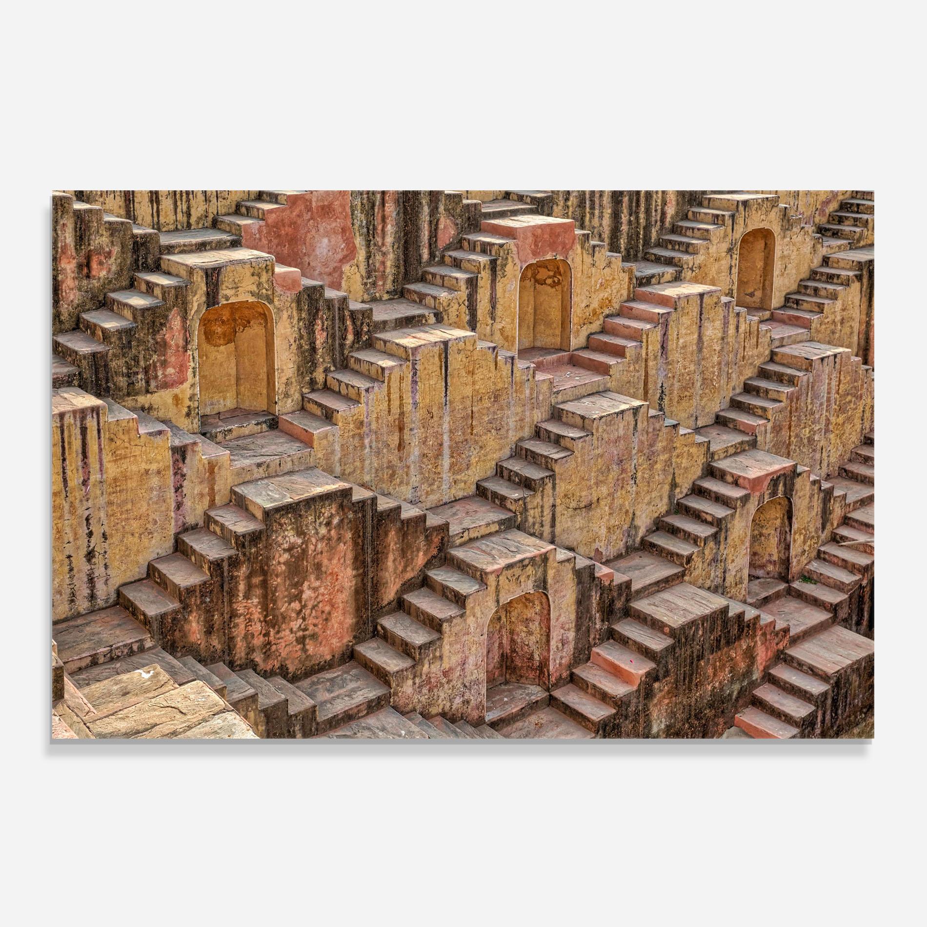 Panel Szklany do Kuchni Old Brown Stairs mockup 0