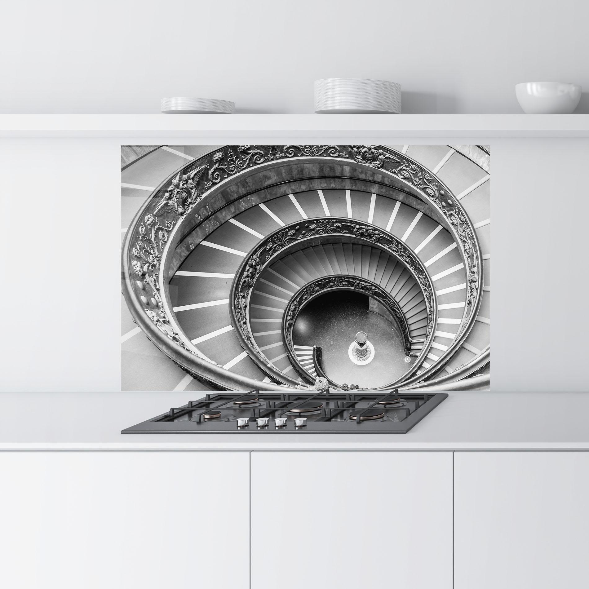 Panel Szklany do Kuchni Grey Spiral mockup 9