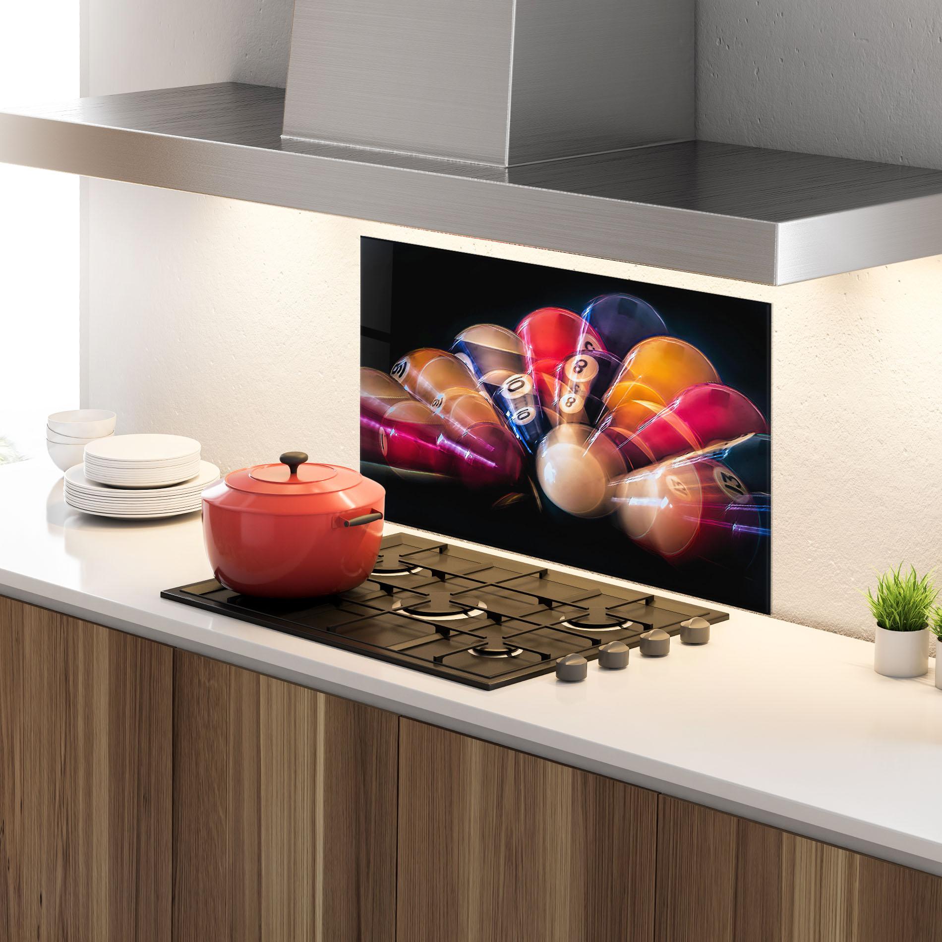 Panel Szklany do Kuchni Bowling Balls mockup 4