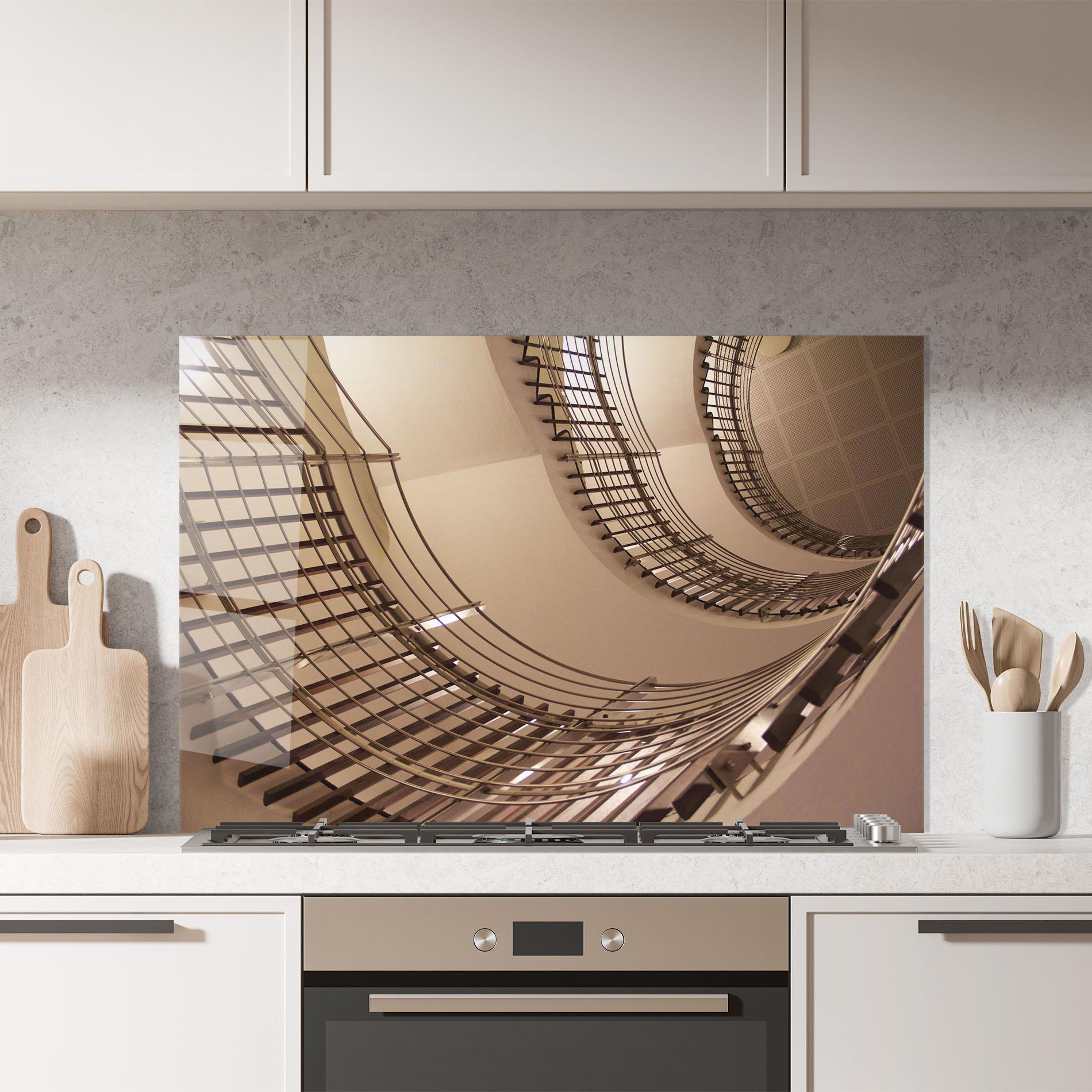 Panel Szklany do Kuchni Cream Stairs mockup 7