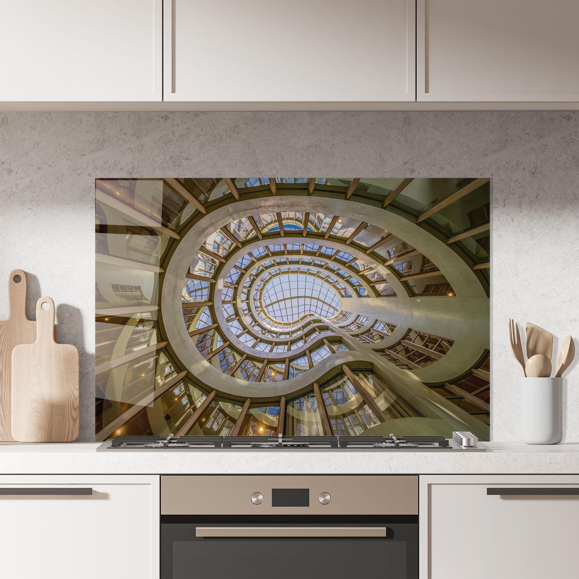 Panel Szklany do Kuchni Glass Building mockup 7