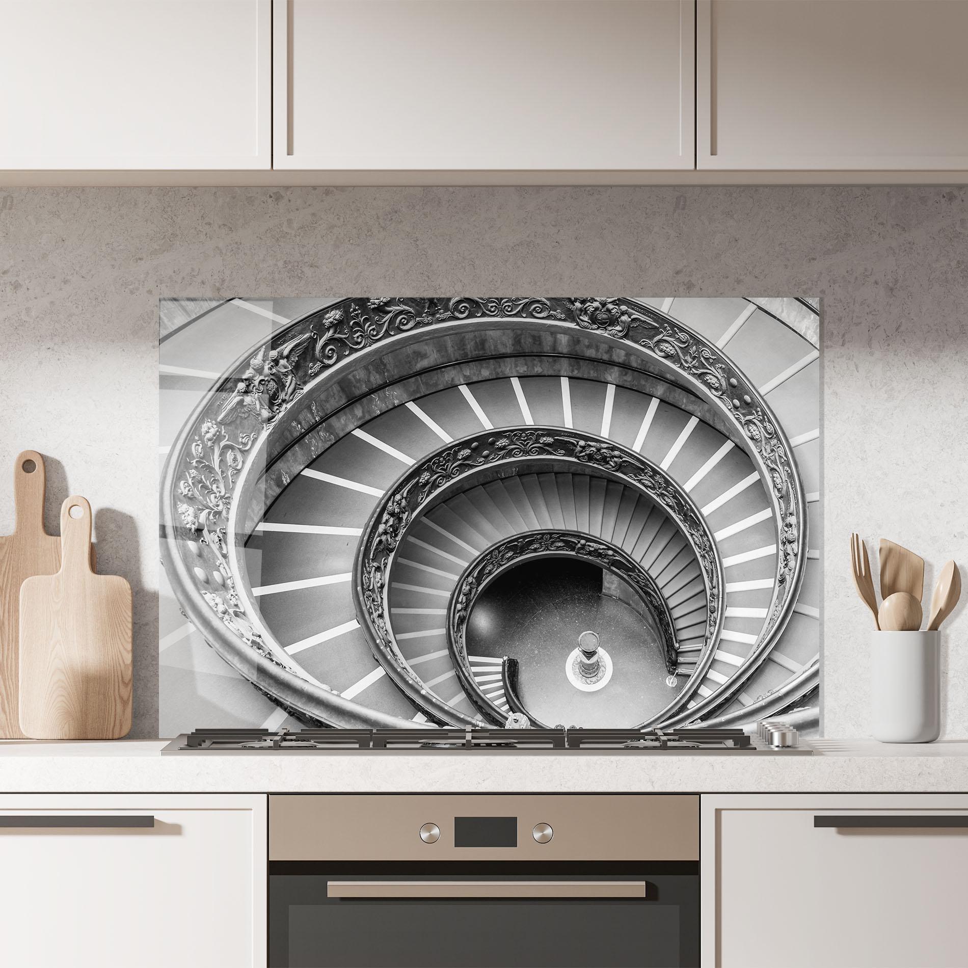 Panel Szklany do Kuchni Grey Spiral mockup 7
