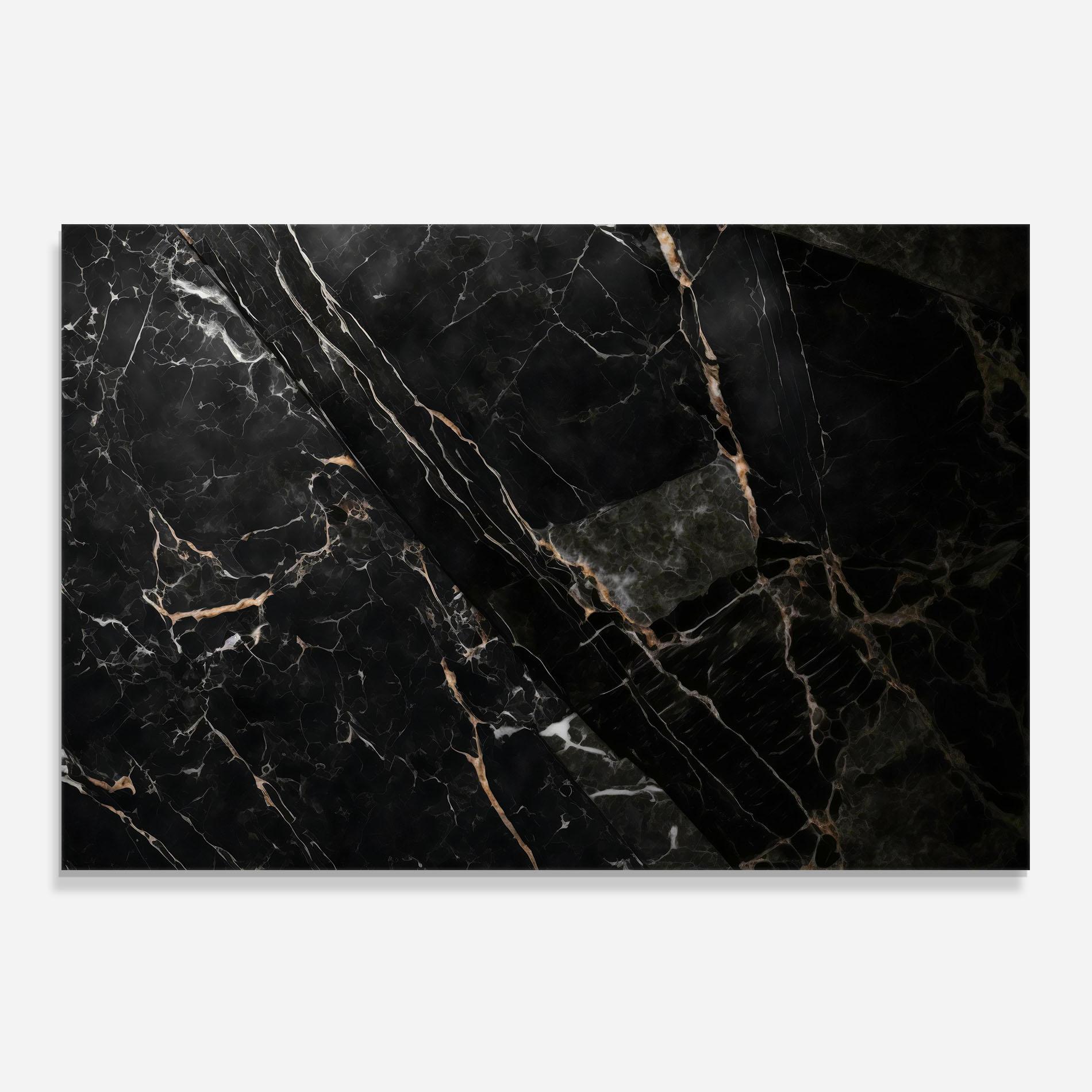 Panel Szklany do Kuchni Black Brown Marble mockup 0