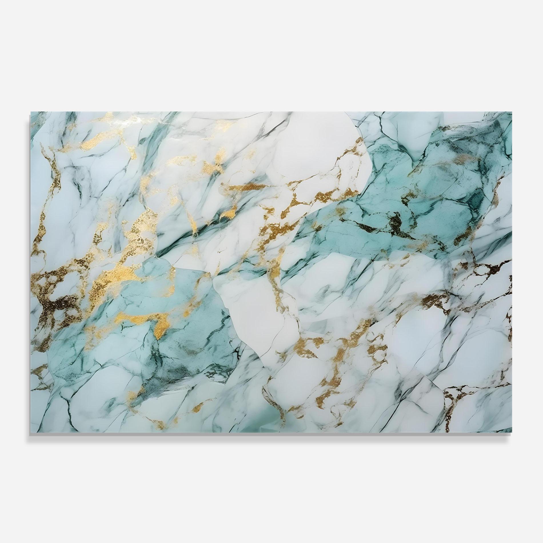 Panel Szklany do Kuchni Light Green Gold Line mockup 0