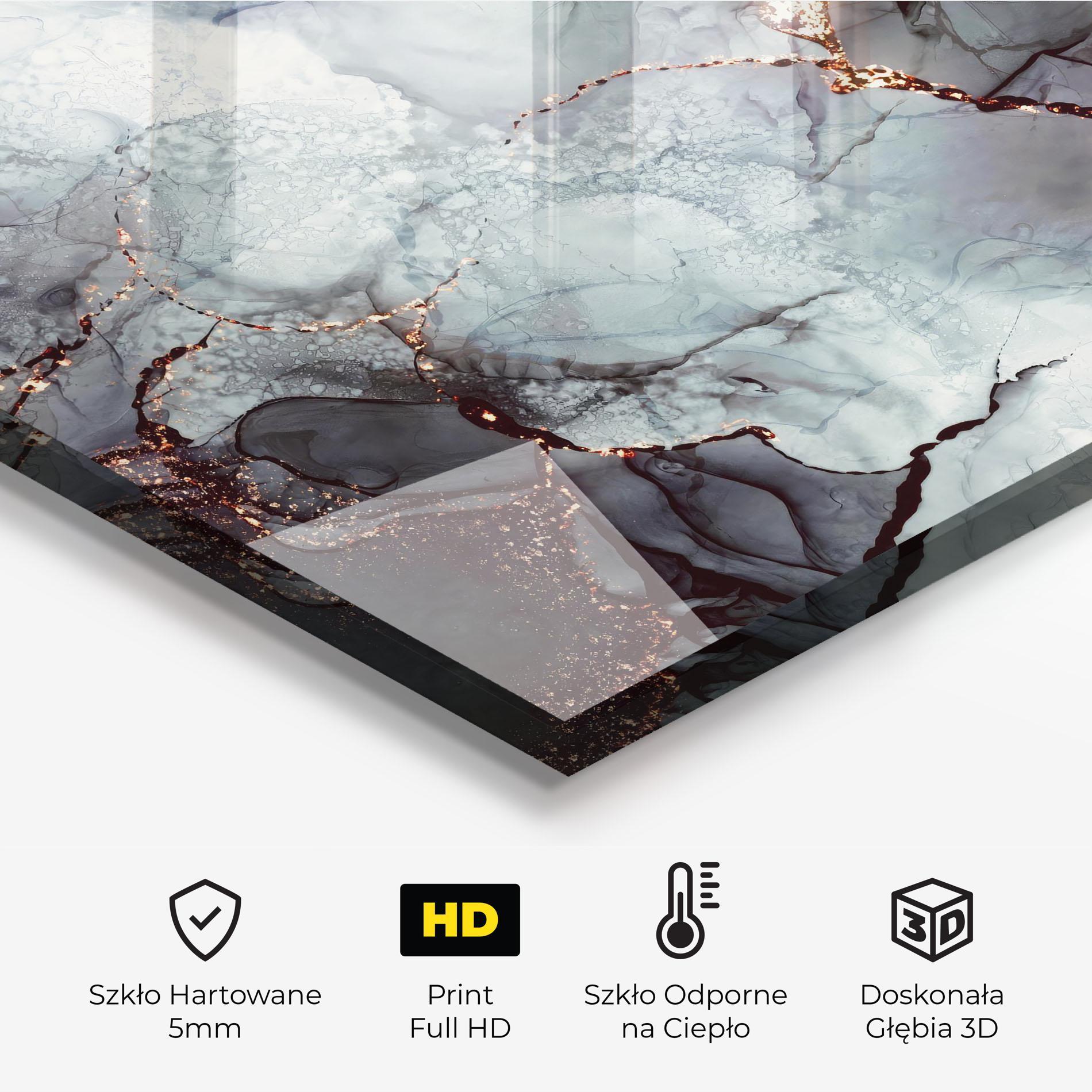 Panel Szklany do Kuchni Abstract Gold Path mockup 2