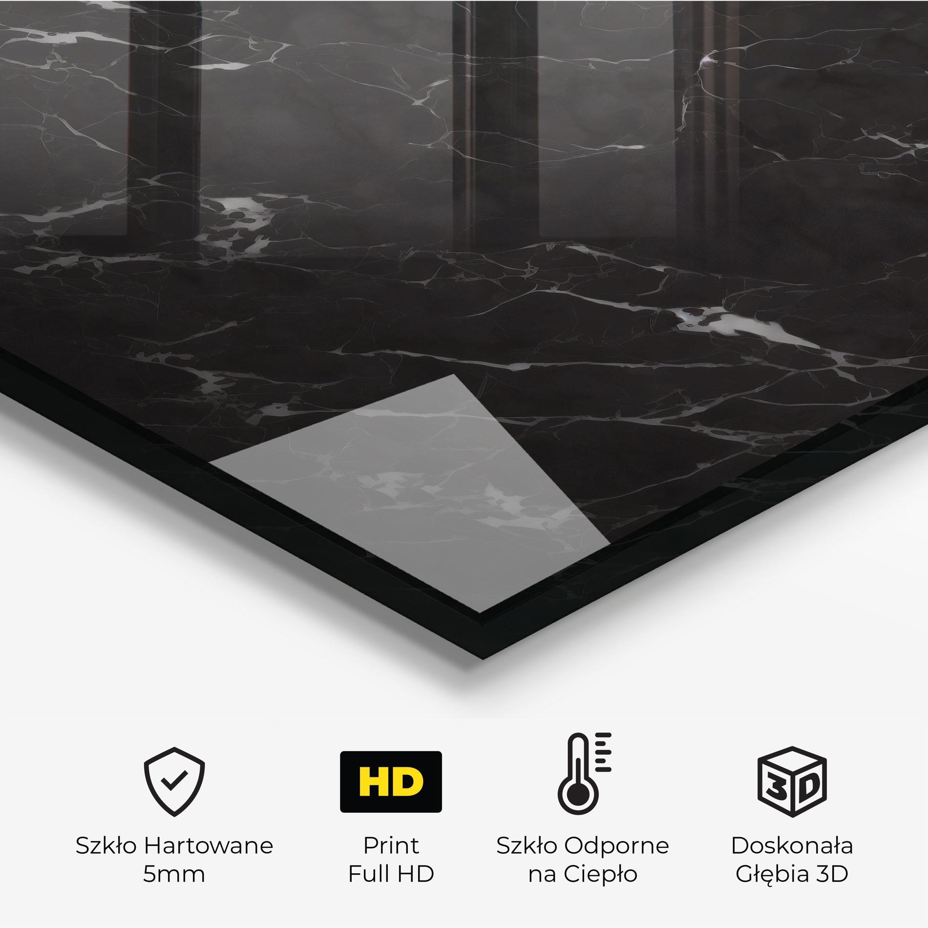 Panel Szklany do Kuchni Black Marble mockup 2