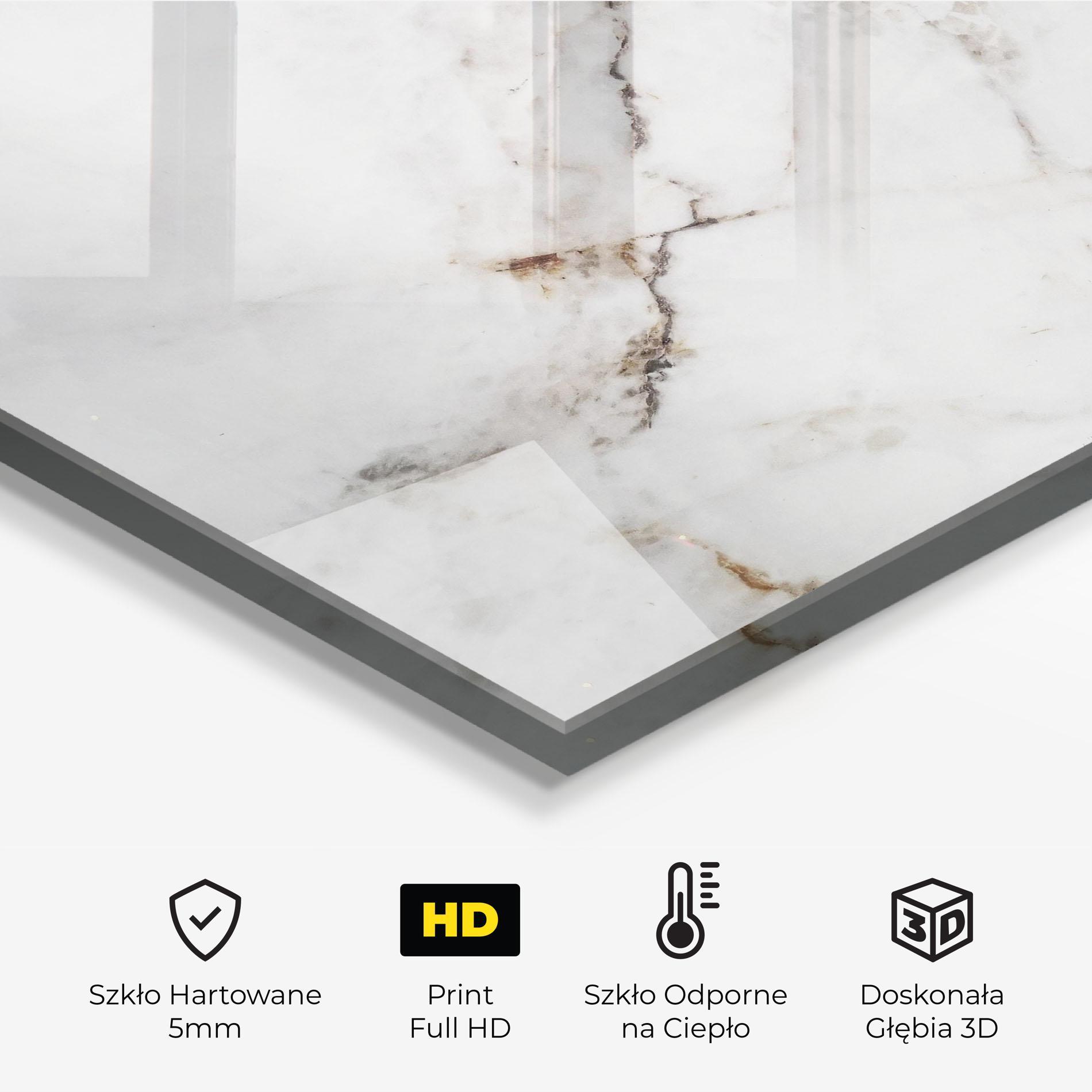 Panel Szklany do Kuchni Close Up White Marble mockup 2