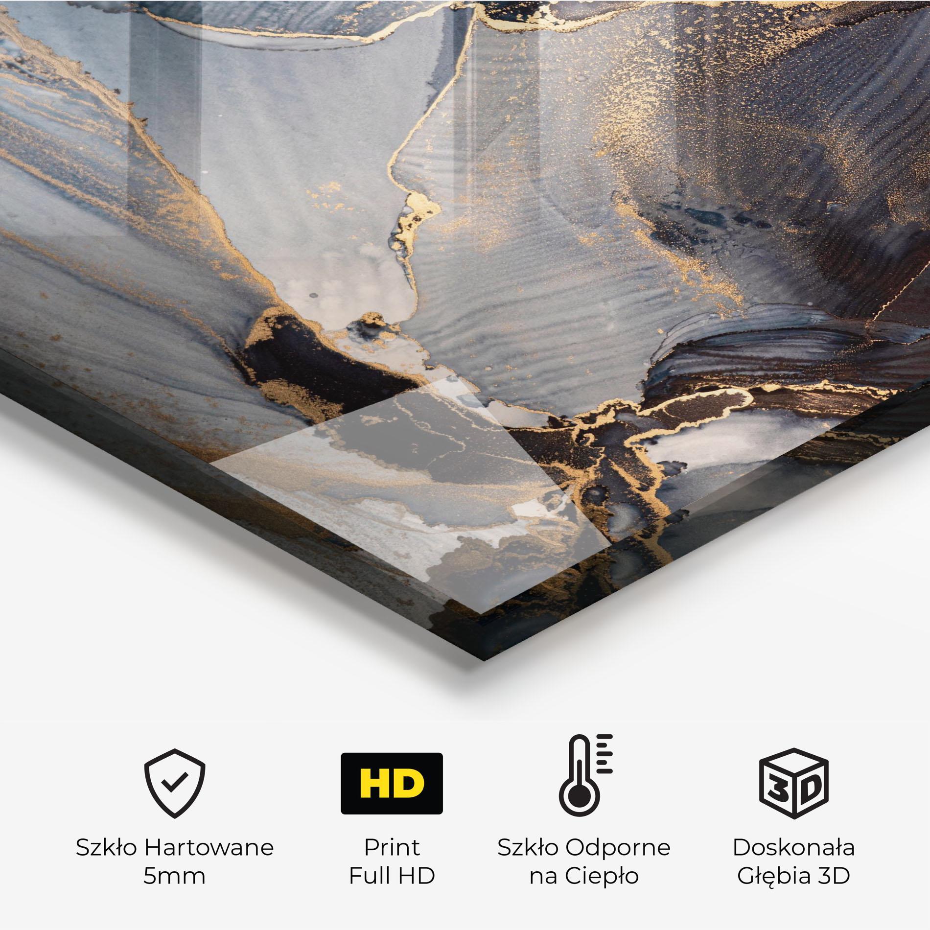 Panel Szklany do Kuchni Golden Abstract Marble mockup 2