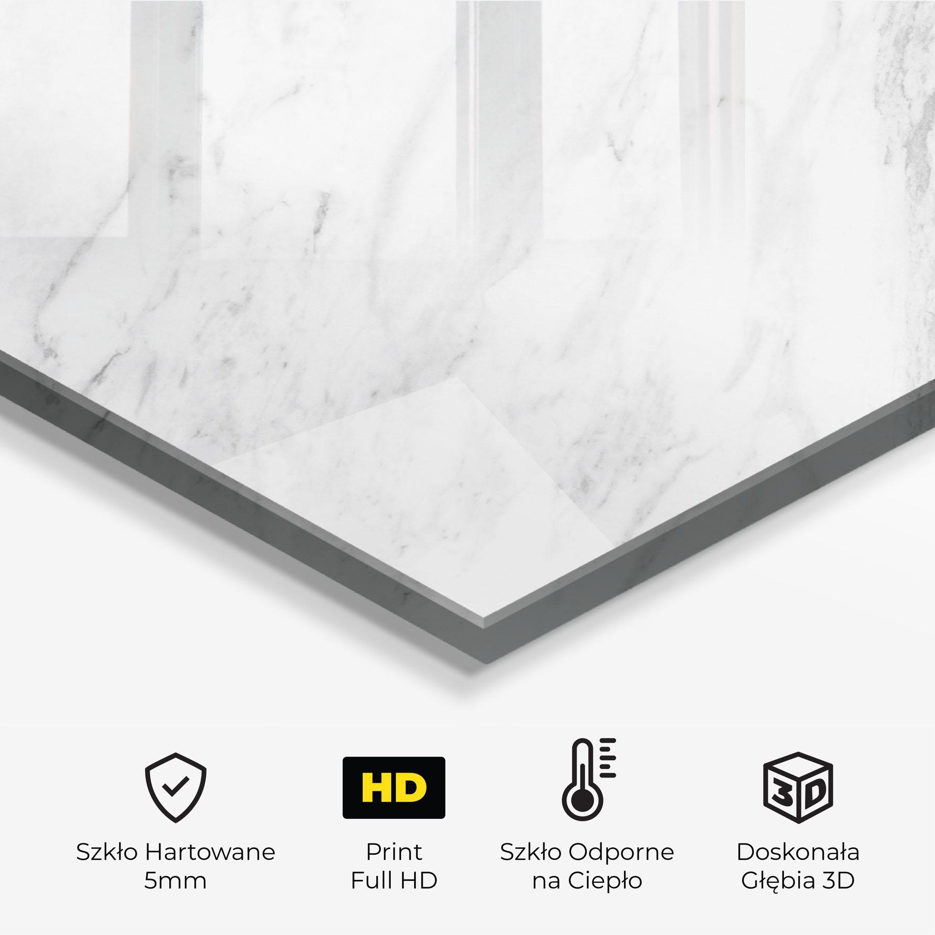 Panel Szklany do Kuchni Light Grey Marble mockup 2