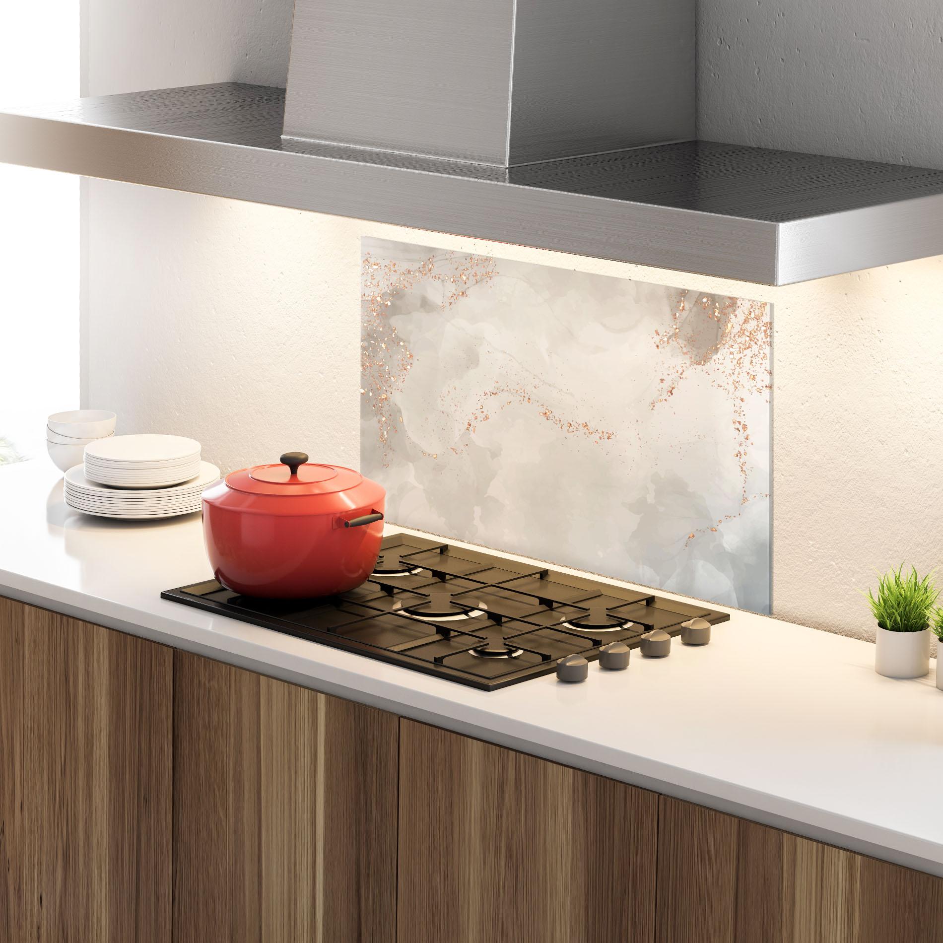 Panel Szklany do Kuchni Pink Grey Marble 01 mockup 4