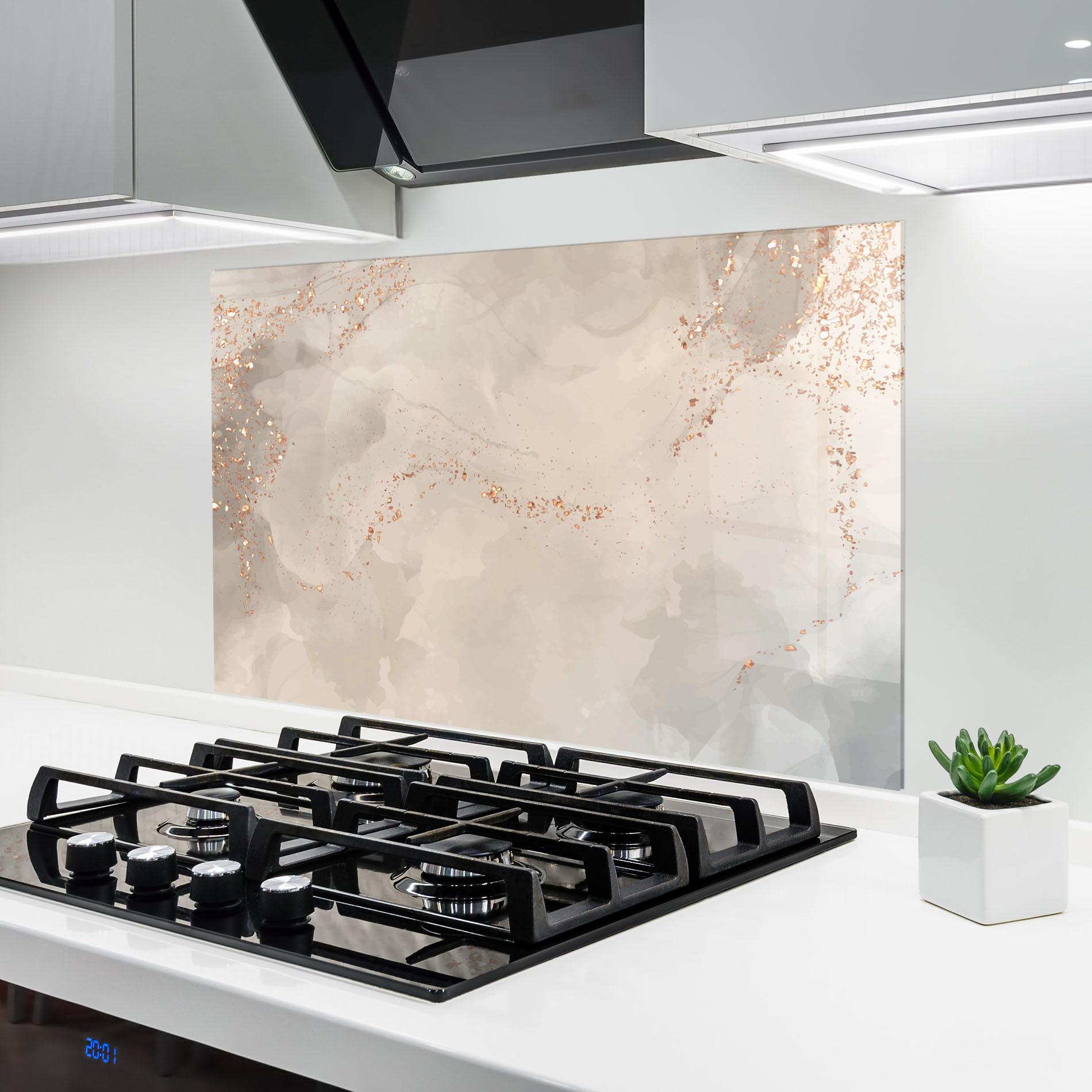Panel Szklany do Kuchni Pink Grey Marble 01 mockup 6