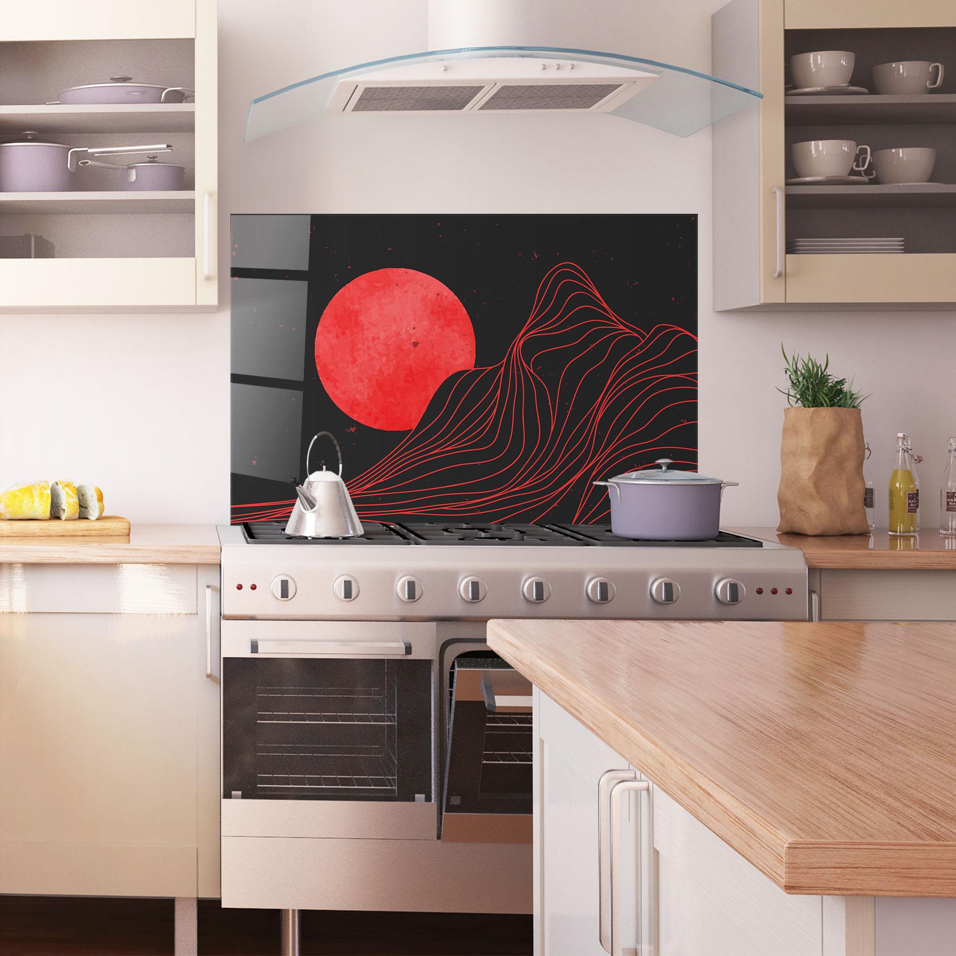 Panel Szklany do Kuchni Bloody Moon mockup 1