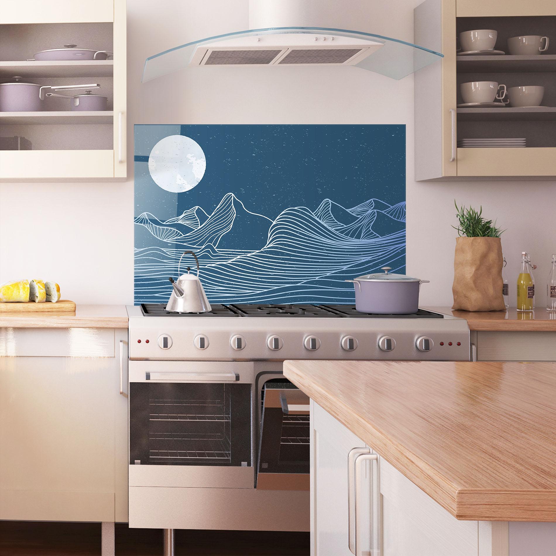 Panel Szklany do Kuchni Ocean Blue Wave mockup 1