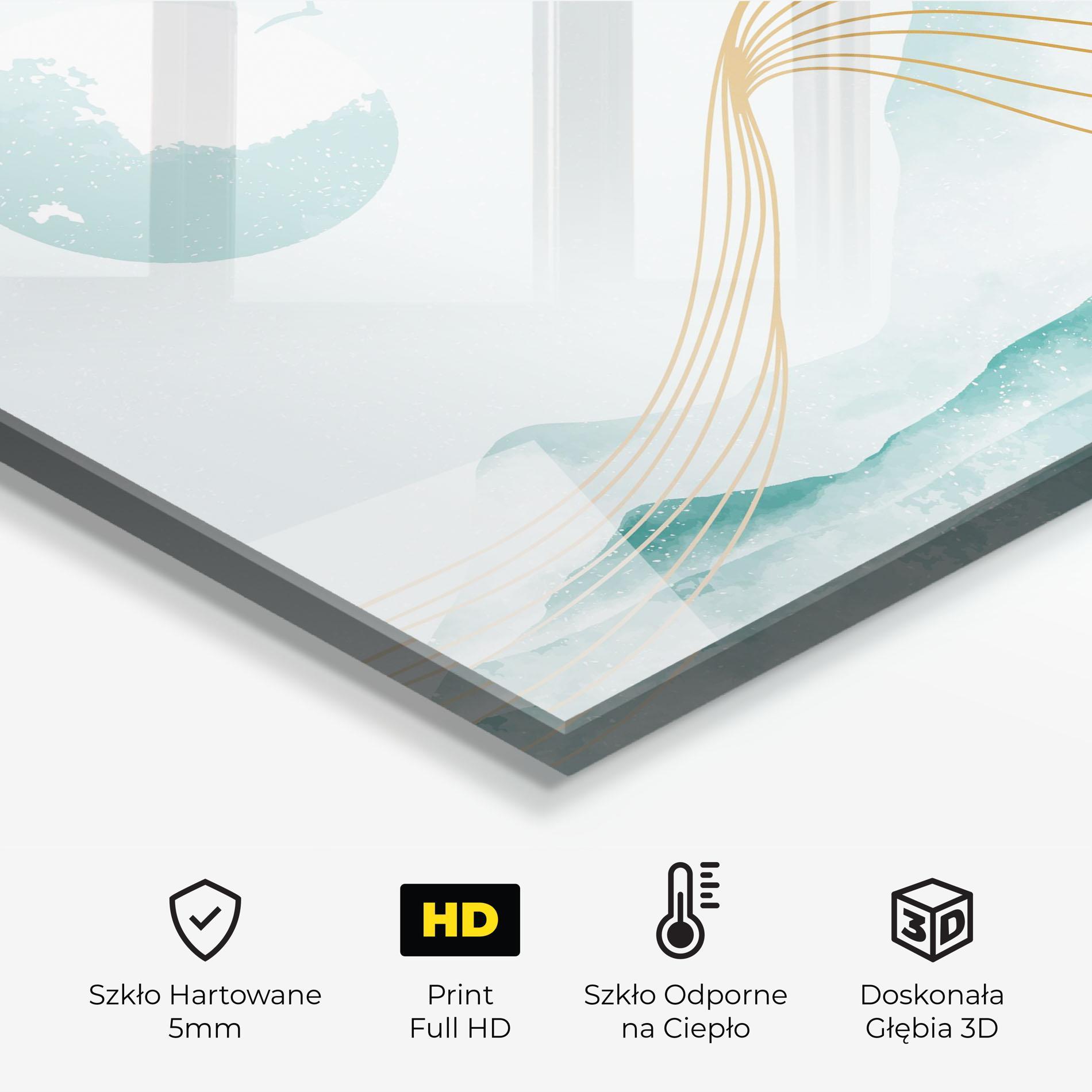 Panel Szklany do Kuchni Gold Line Mountain mockup 2