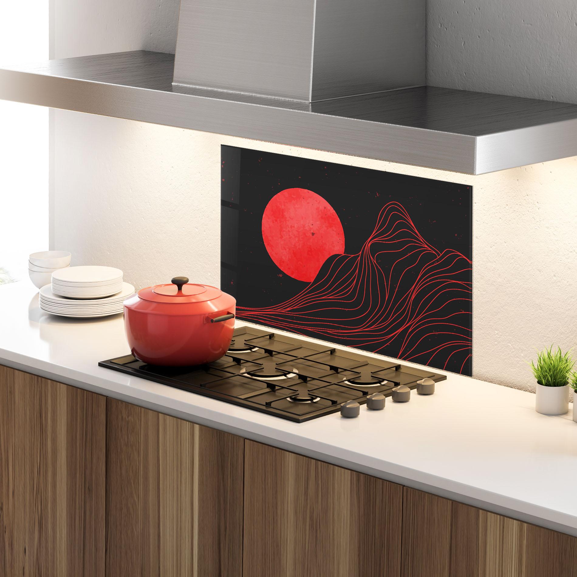 Panel Szklany do Kuchni Bloody Moon mockup 4