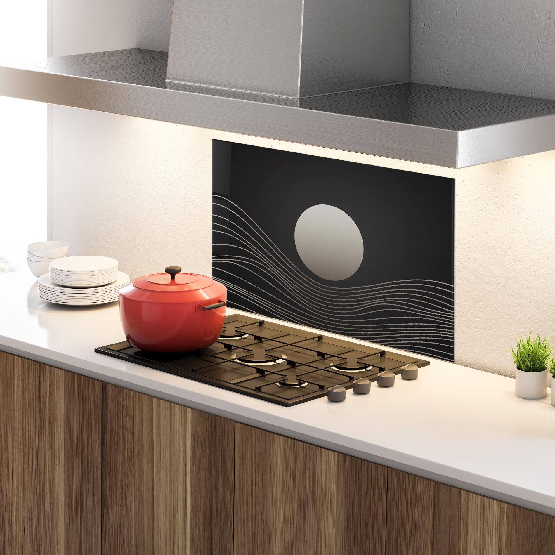 Panel Szklany do Kuchni Grey Moon mockup 4