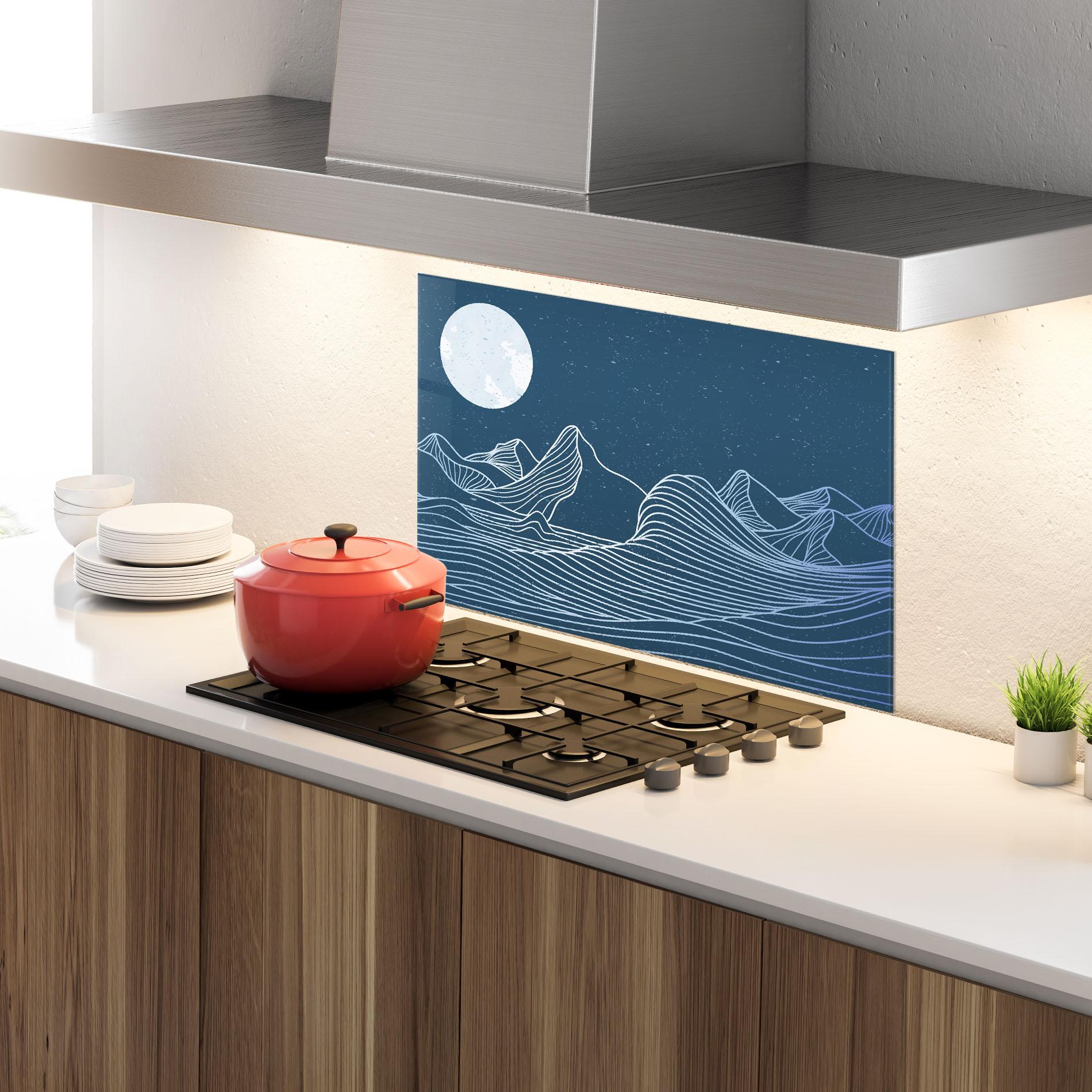 Panel Szklany do Kuchni Ocean Blue Wave mockup 4