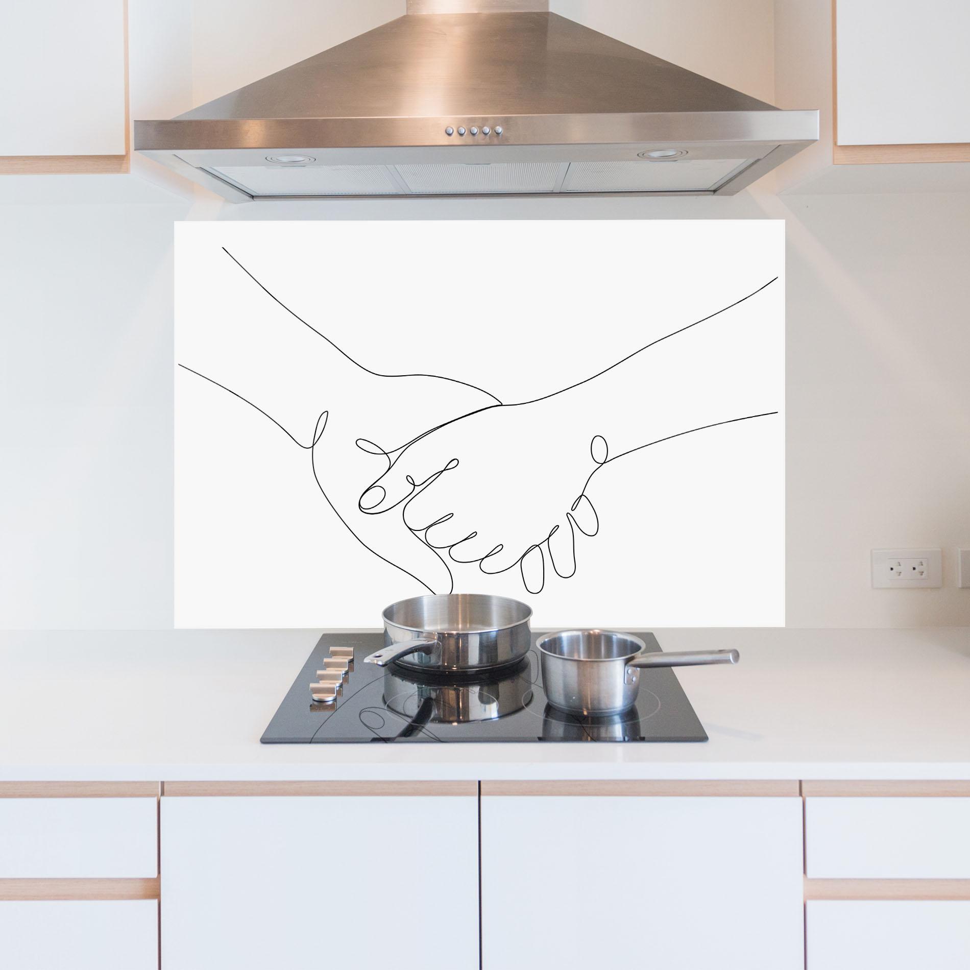 Panel Szklany do Kuchni Minimalistic Hands mockup 5