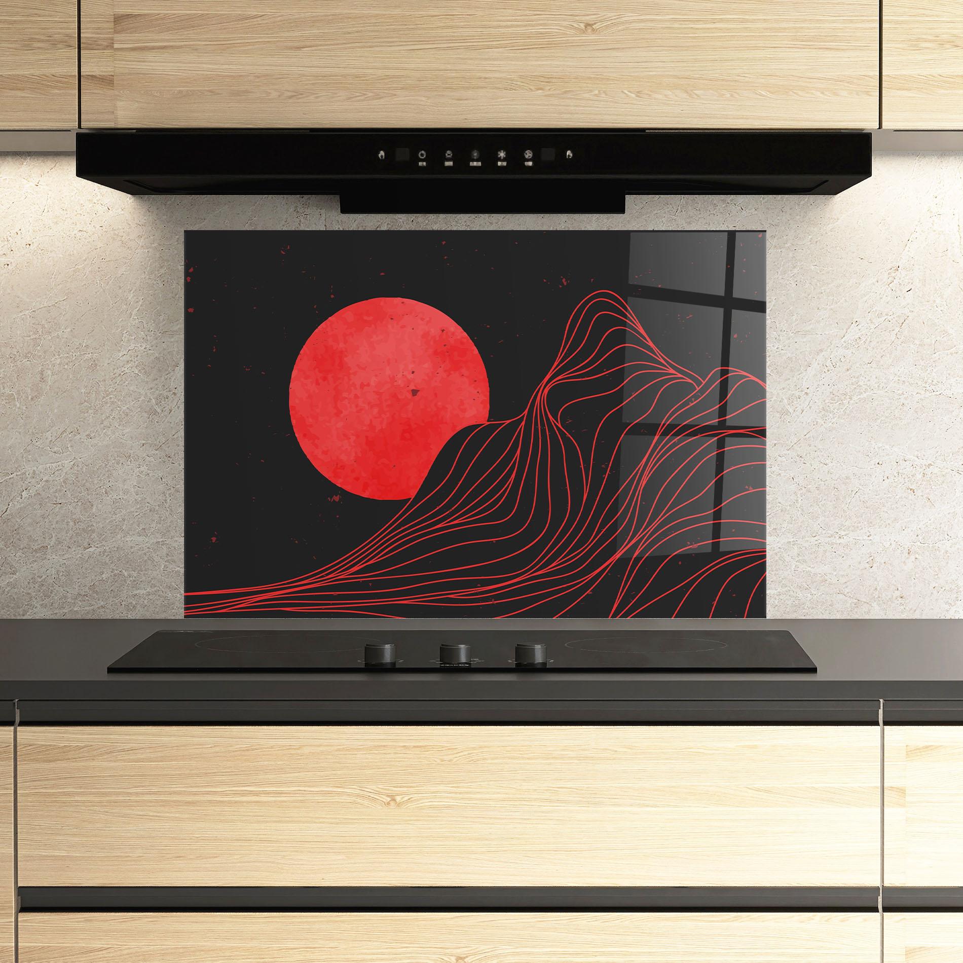 Panel Szklany do Kuchni Bloody Moon mockup 3