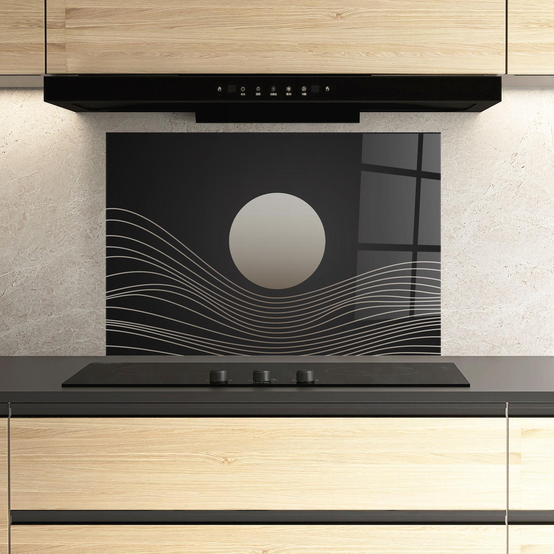 Panel Szklany do Kuchni Grey Moon mockup 3