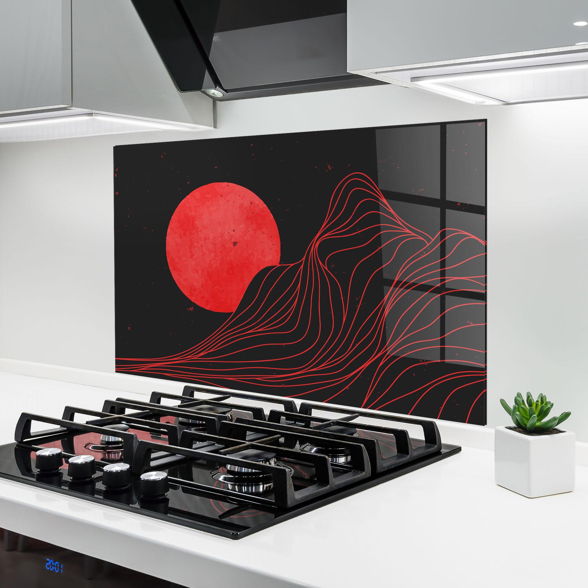 Panel Szklany do Kuchni Bloody Moon mockup 6