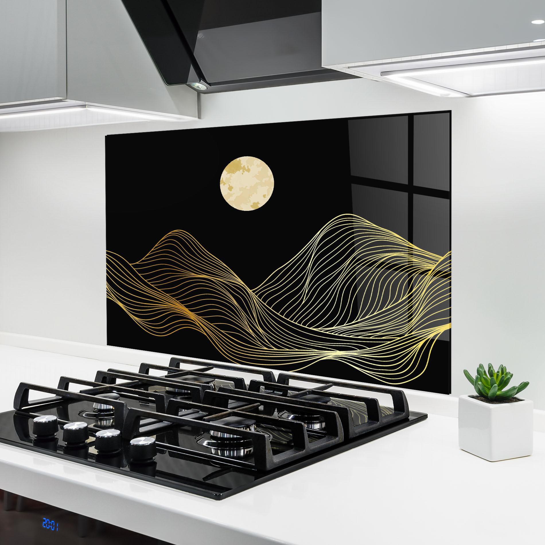 Panel Szklany do Kuchni Golden Moon mockup 6