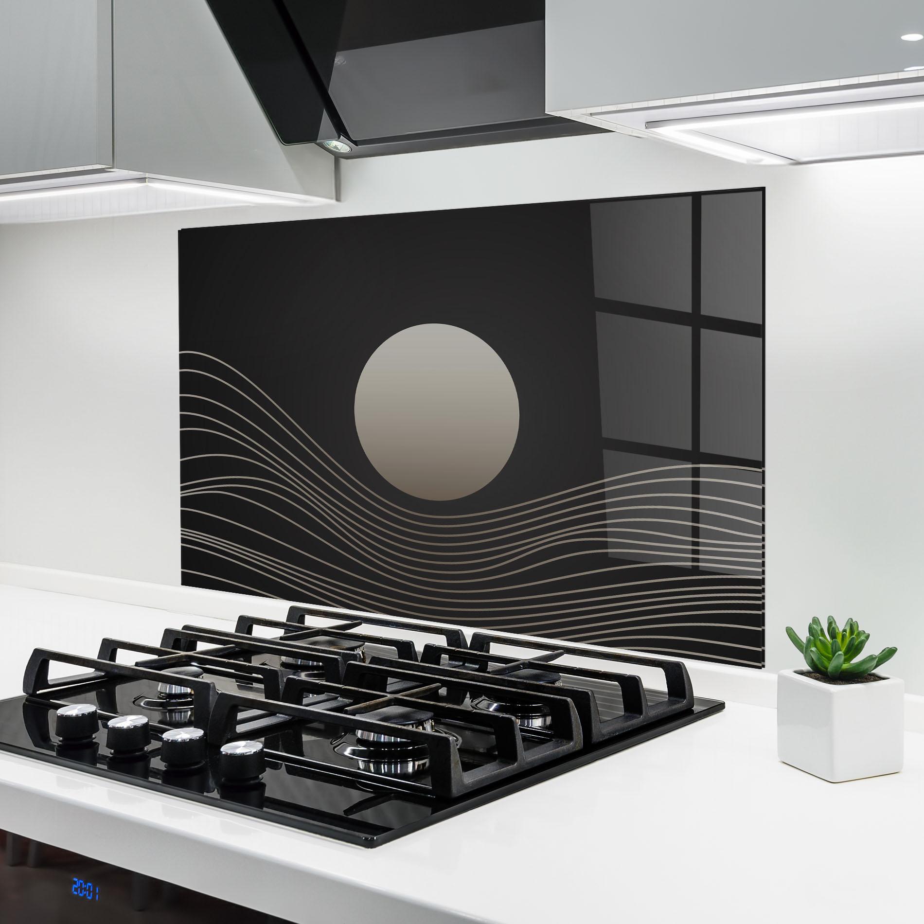 Panel Szklany do Kuchni Grey Moon mockup 6