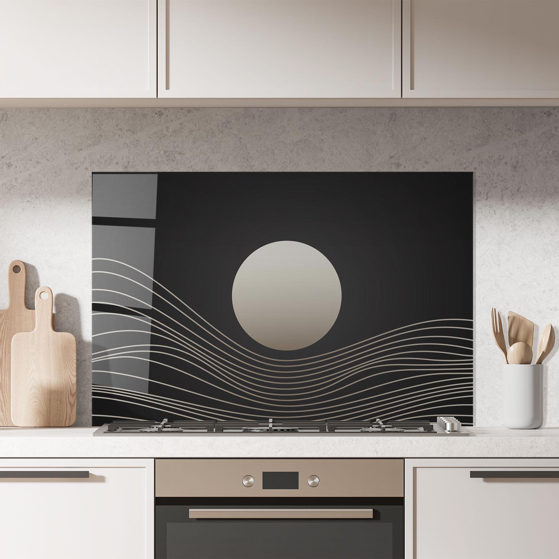 Panel Szklany do Kuchni Grey Moon mockup 7