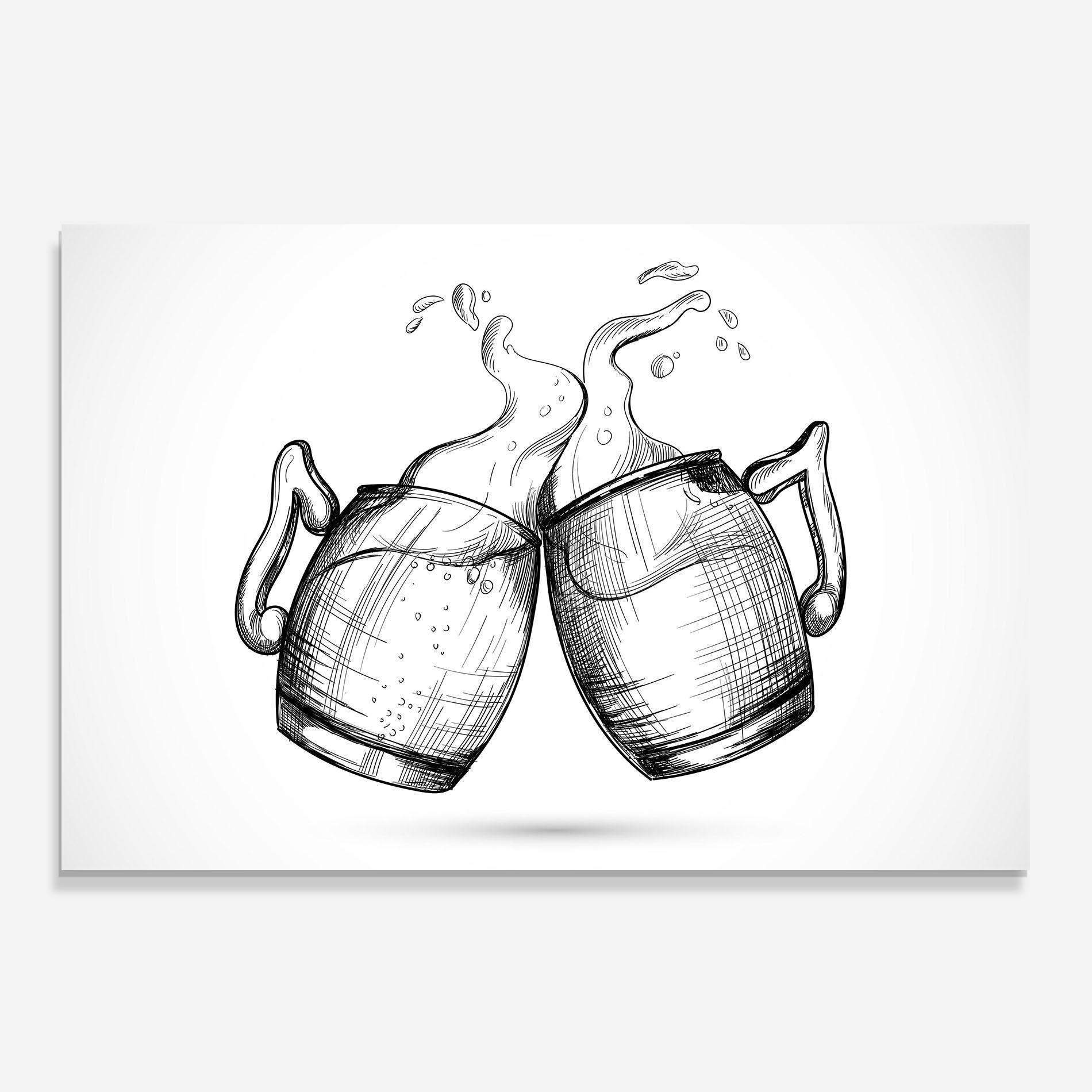 Panel Szklany do Kuchni Beer Clash mockup 0