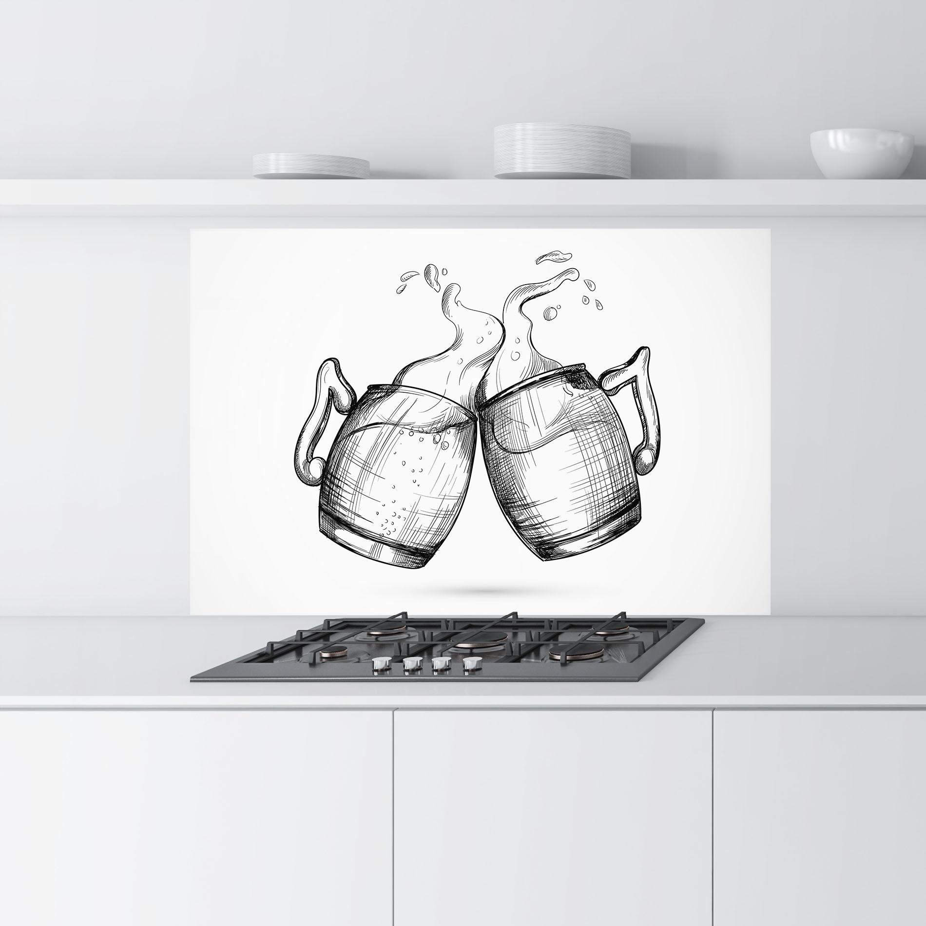 Panel Szklany do Kuchni Beer Clash mockup 9