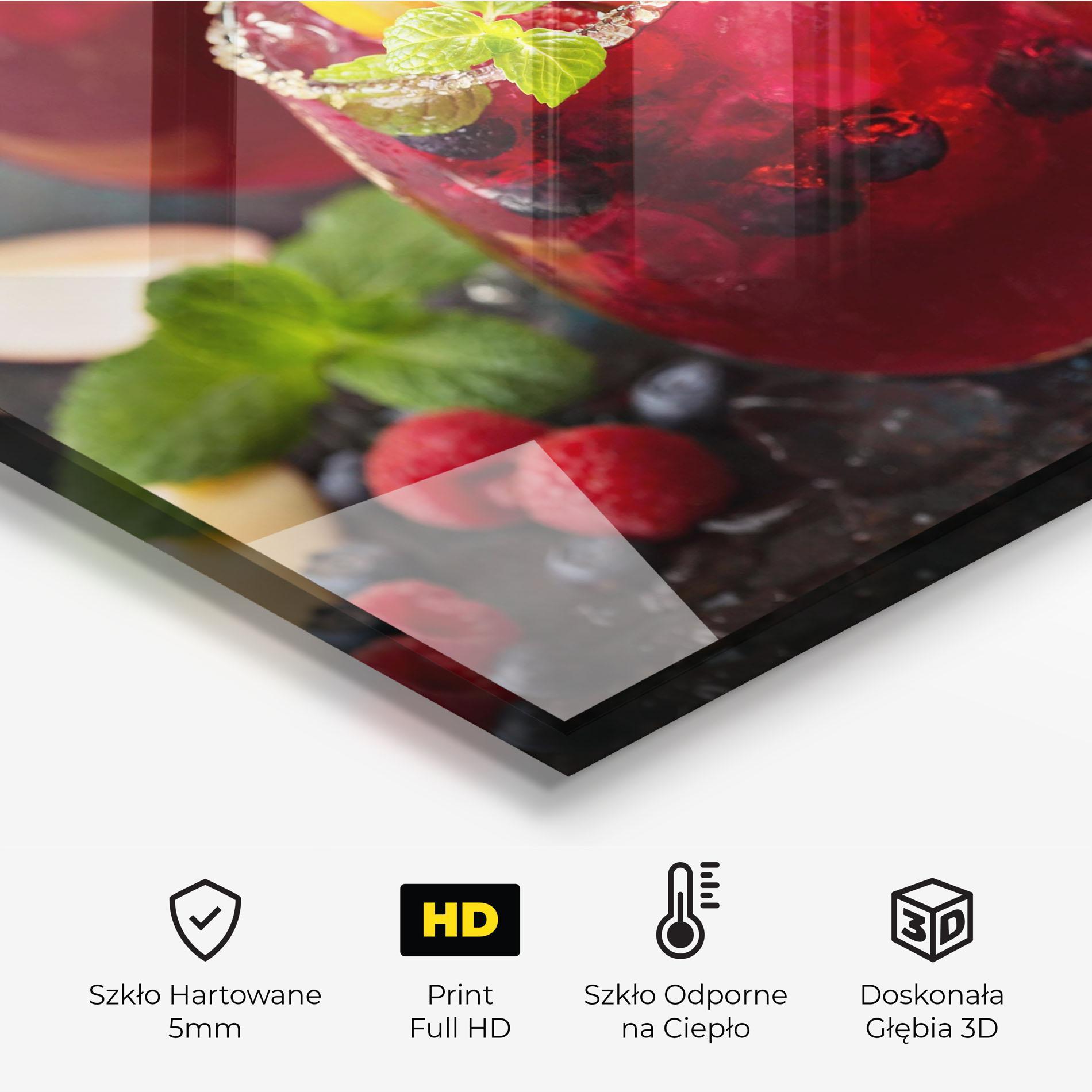 Panel Szklany do Kuchni Berry Drink mockup 2