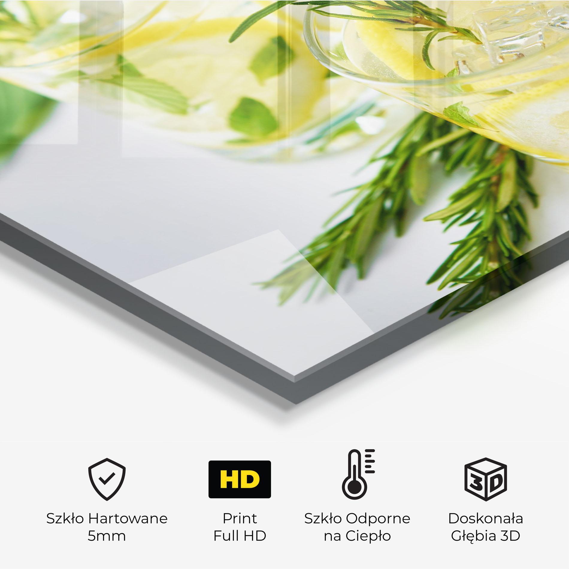 Panel Szklany do Kuchni Lemon Rosemary Drink mockup 2
