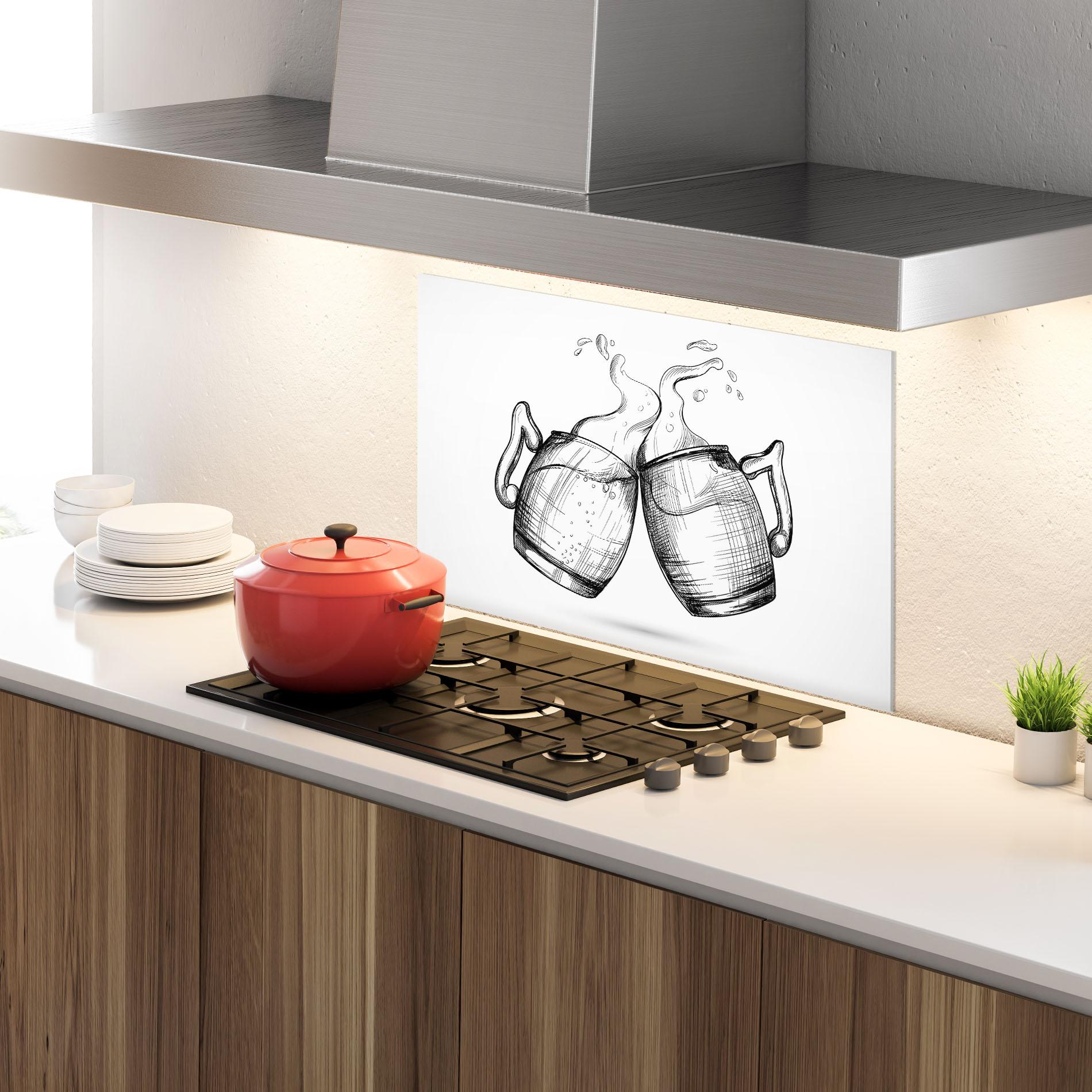 Panel Szklany do Kuchni Beer Clash mockup 4
