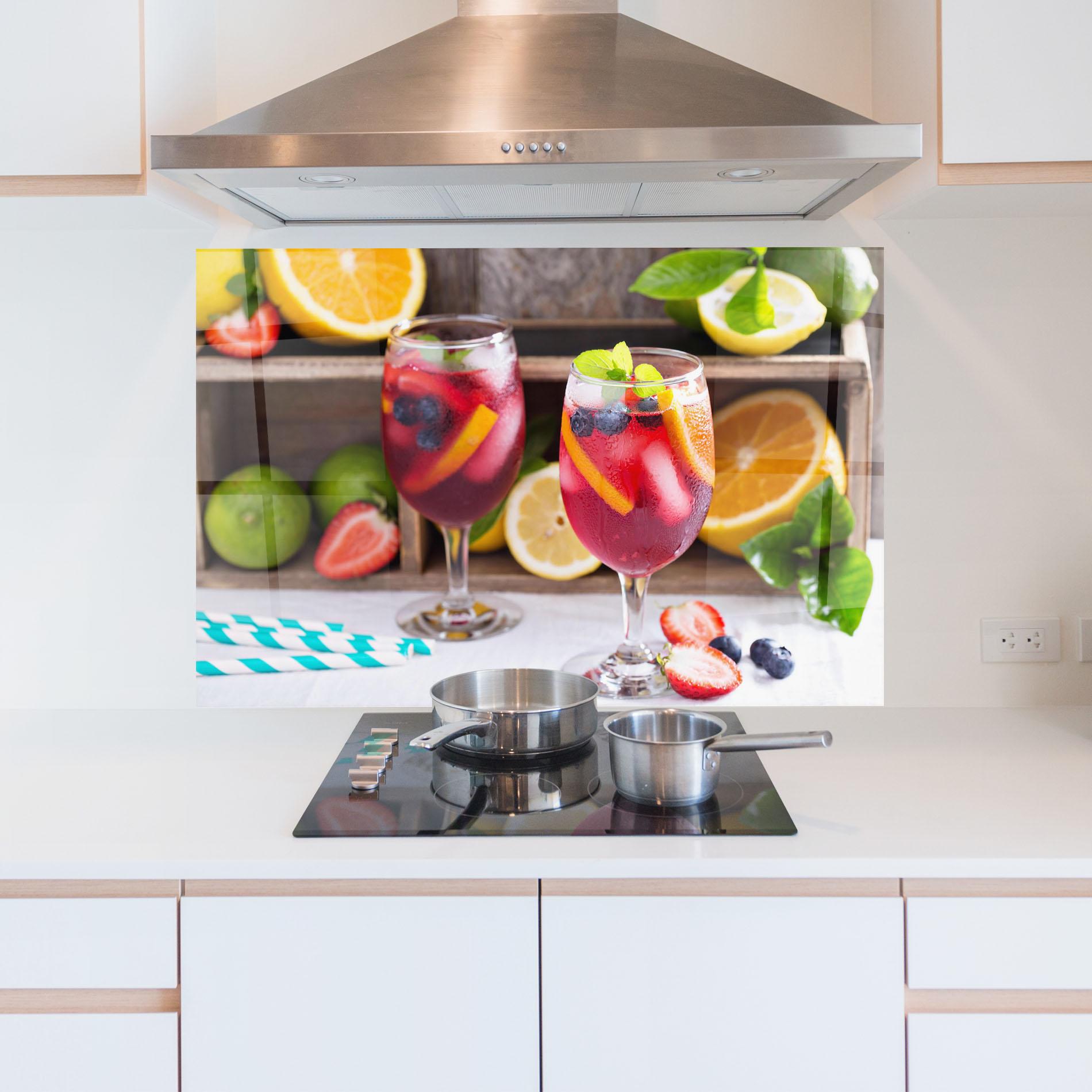 Panel Szklany do Kuchni Colorful Summer Drink mockup 5