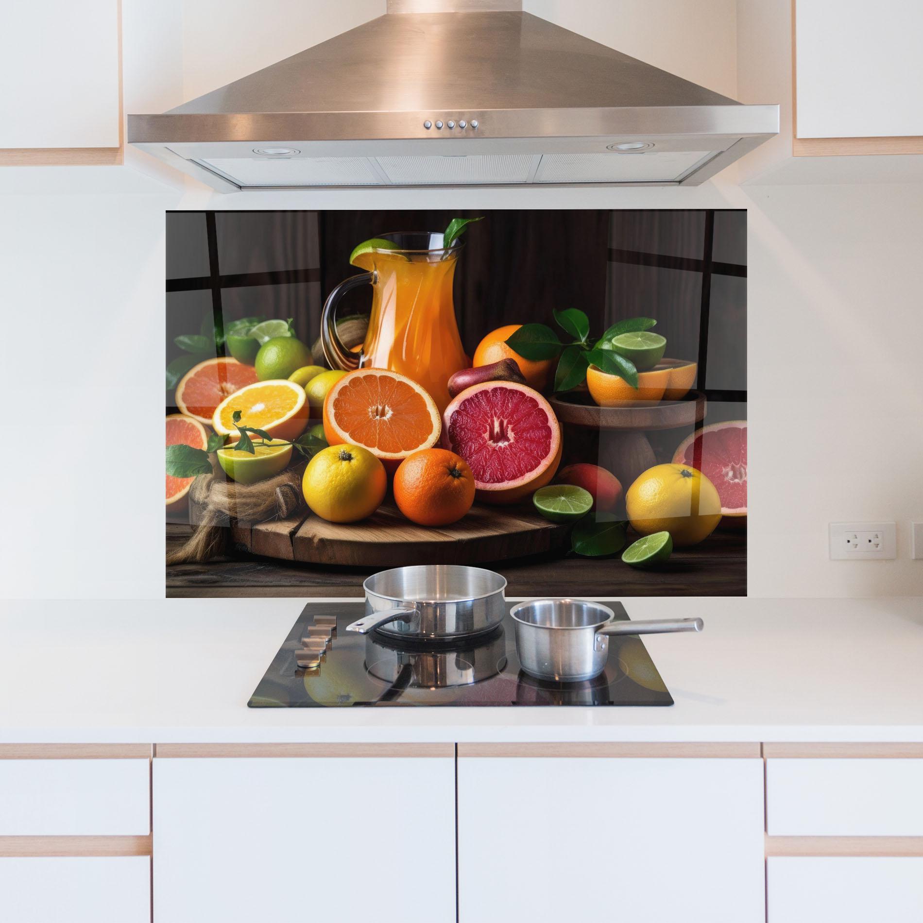 Panel Szklany do Kuchni Glass Of Orange Juice mockup 5