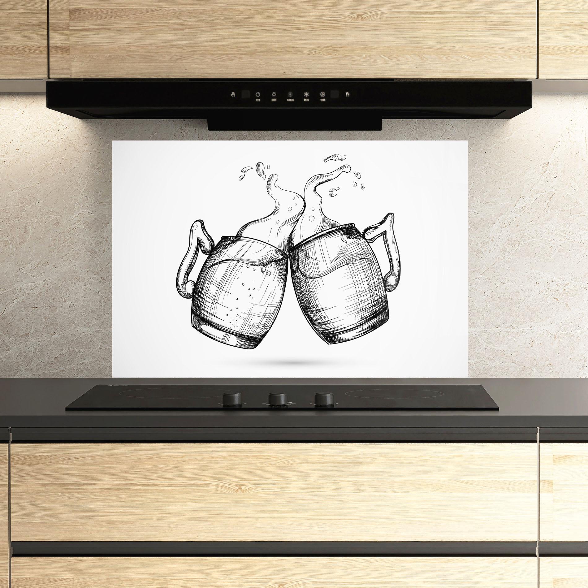 Panel Szklany do Kuchni Beer Clash mockup 3